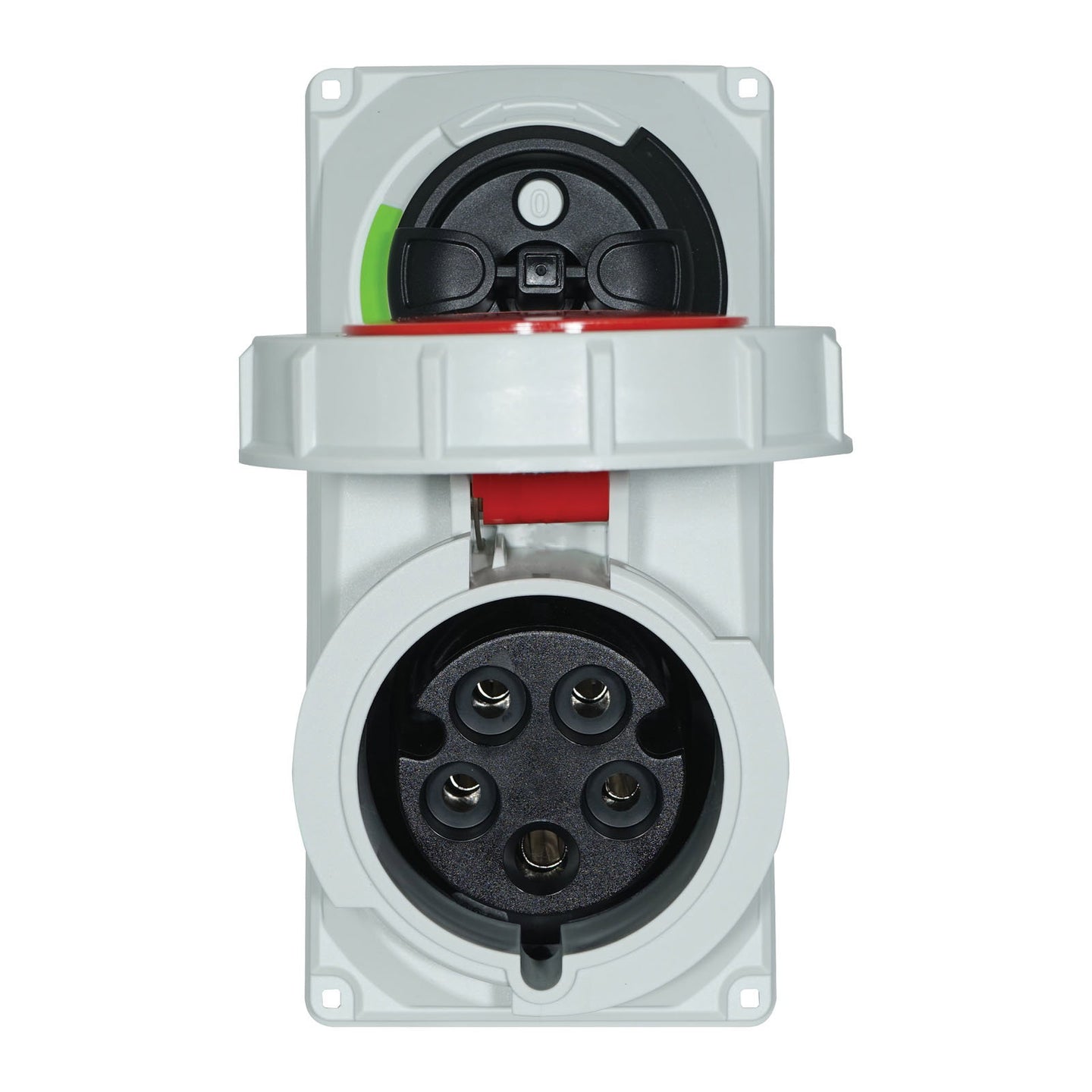 PCE 32A 415V 3P+N+E IP67 Switched Interlock Socket (61252-6) - Alternate View 1