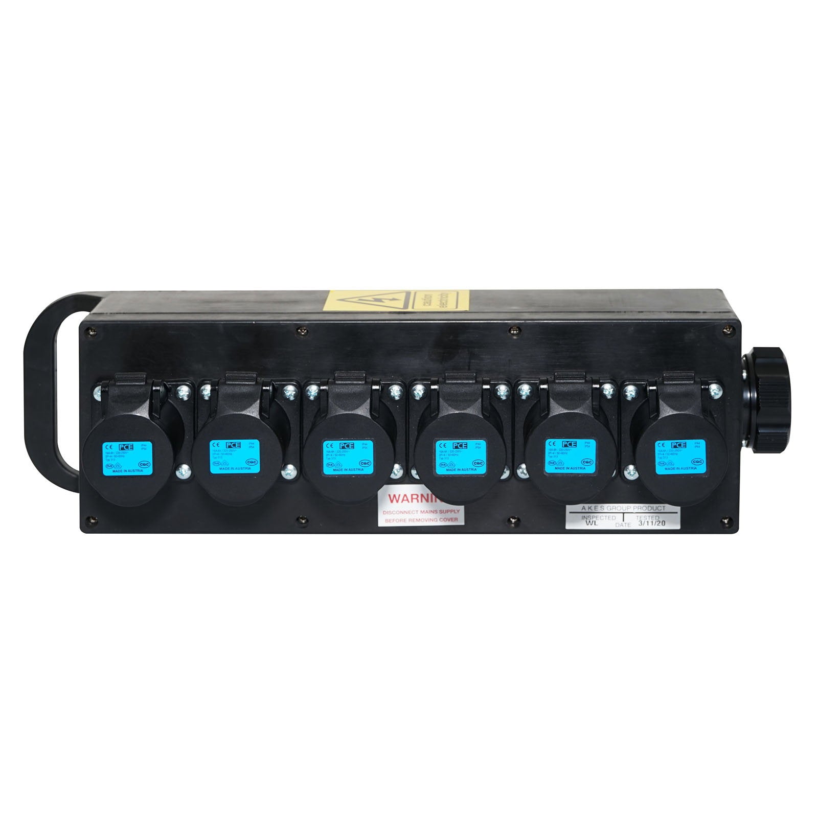 Elumen8 Socapex Breakout Box 19-Pin to 6 x 16A Sockets - Main View