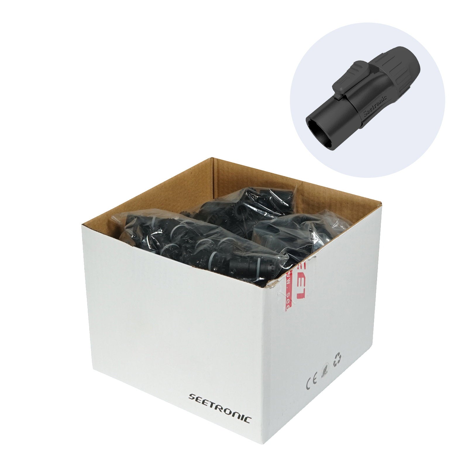 Seetronic PowerTwist TR1 IP65 Male Black Pack of 250 SAC3MX-BKB-BP - Alternate View 1