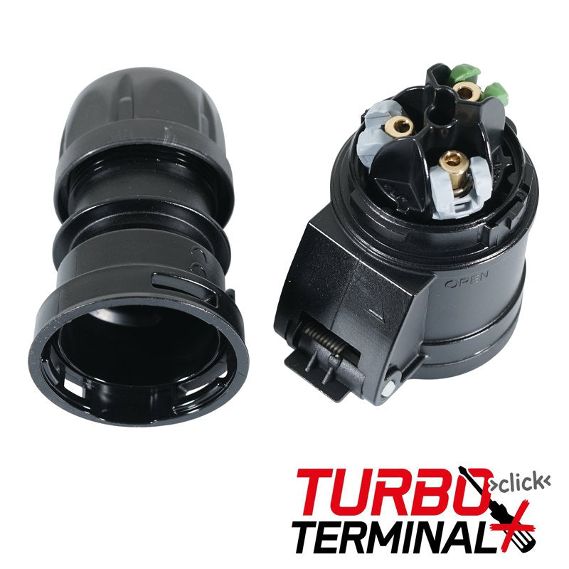 PCE 16A 230V 2P+E Black Socket (213-6TTx) - Main View