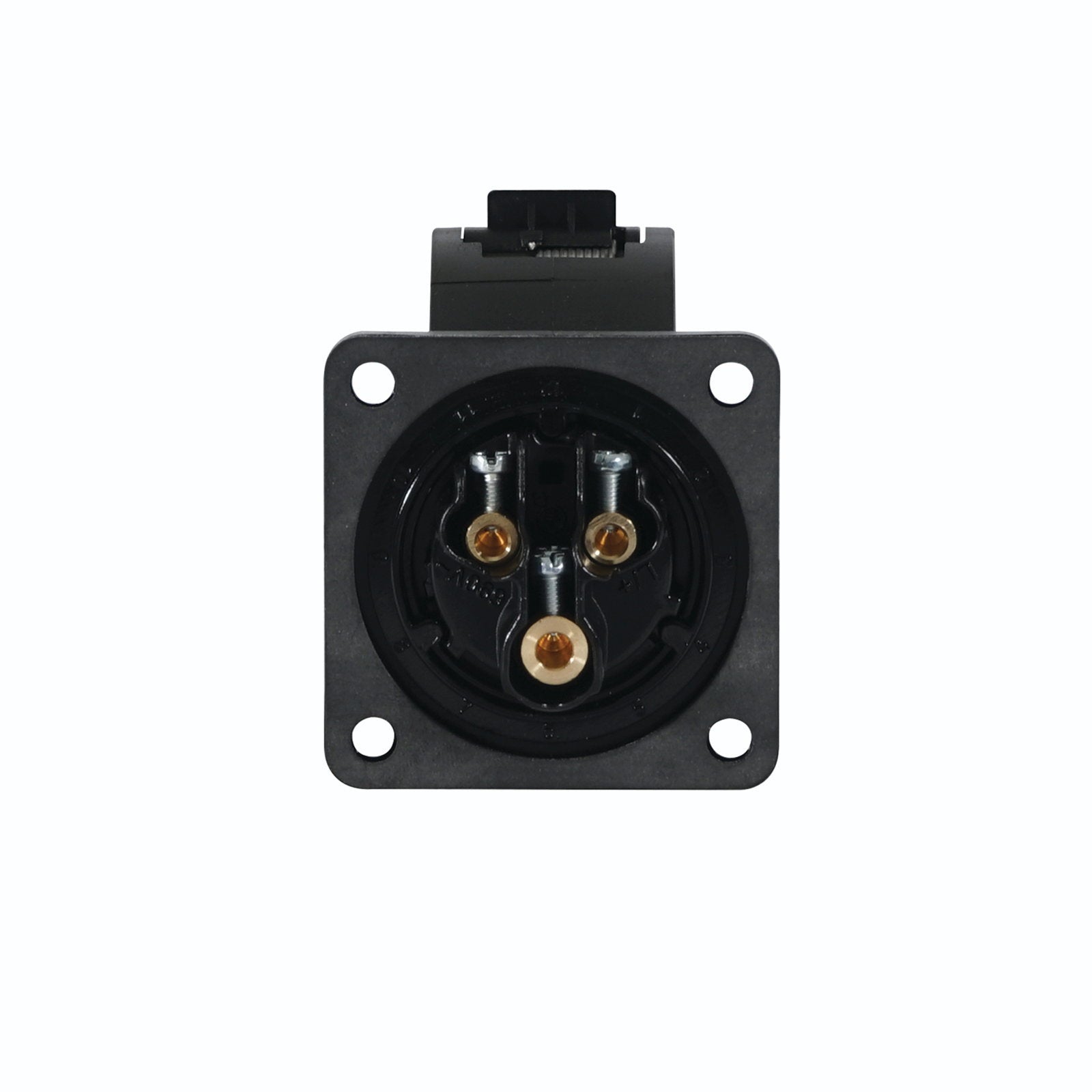 PCE 16A 230V 2P+E Panel Socket Black (313-6F6x) - Alternate View 1