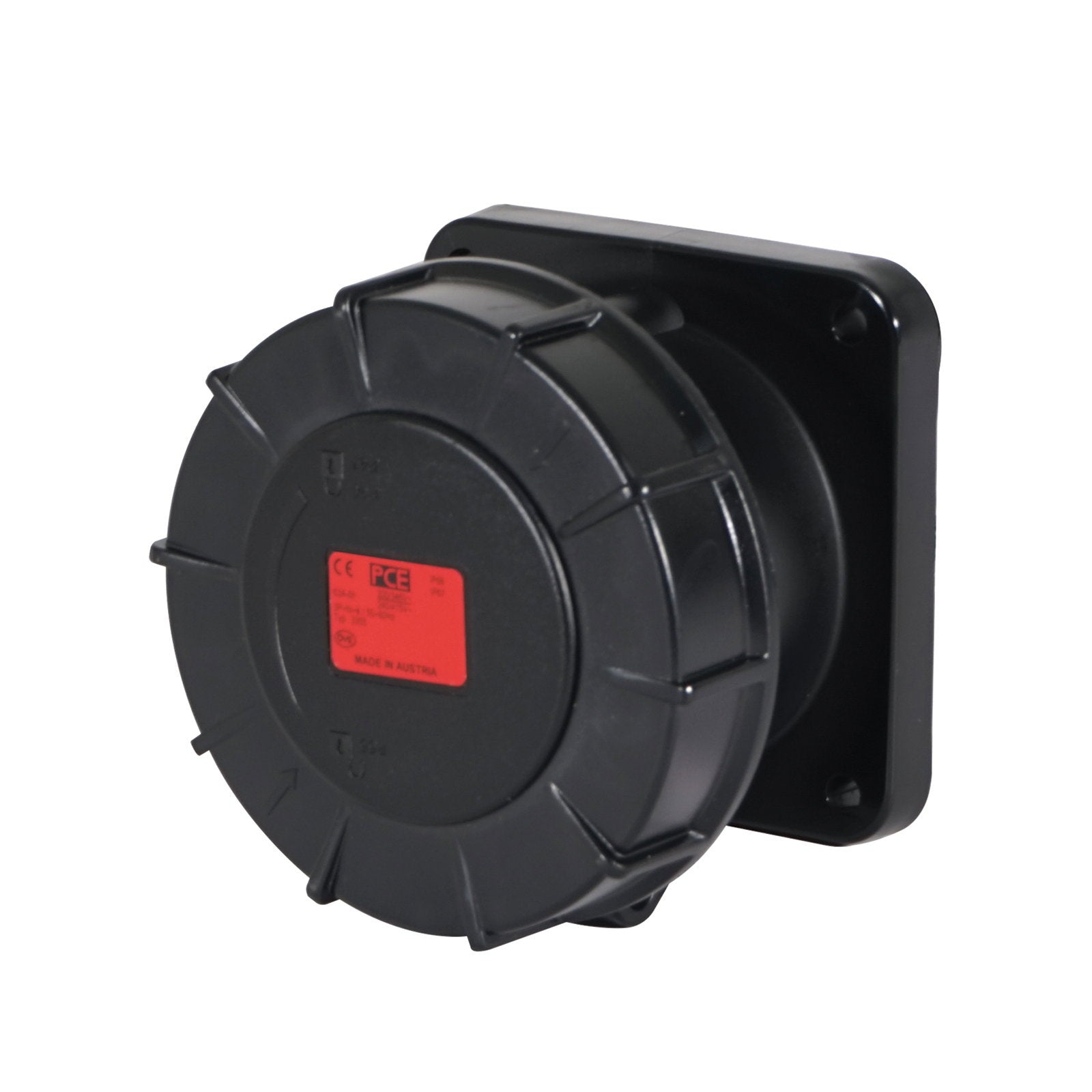 PCE 63A 415V 3P+N+E Panel Socket Black (3355-6xs) - Alternate View 1