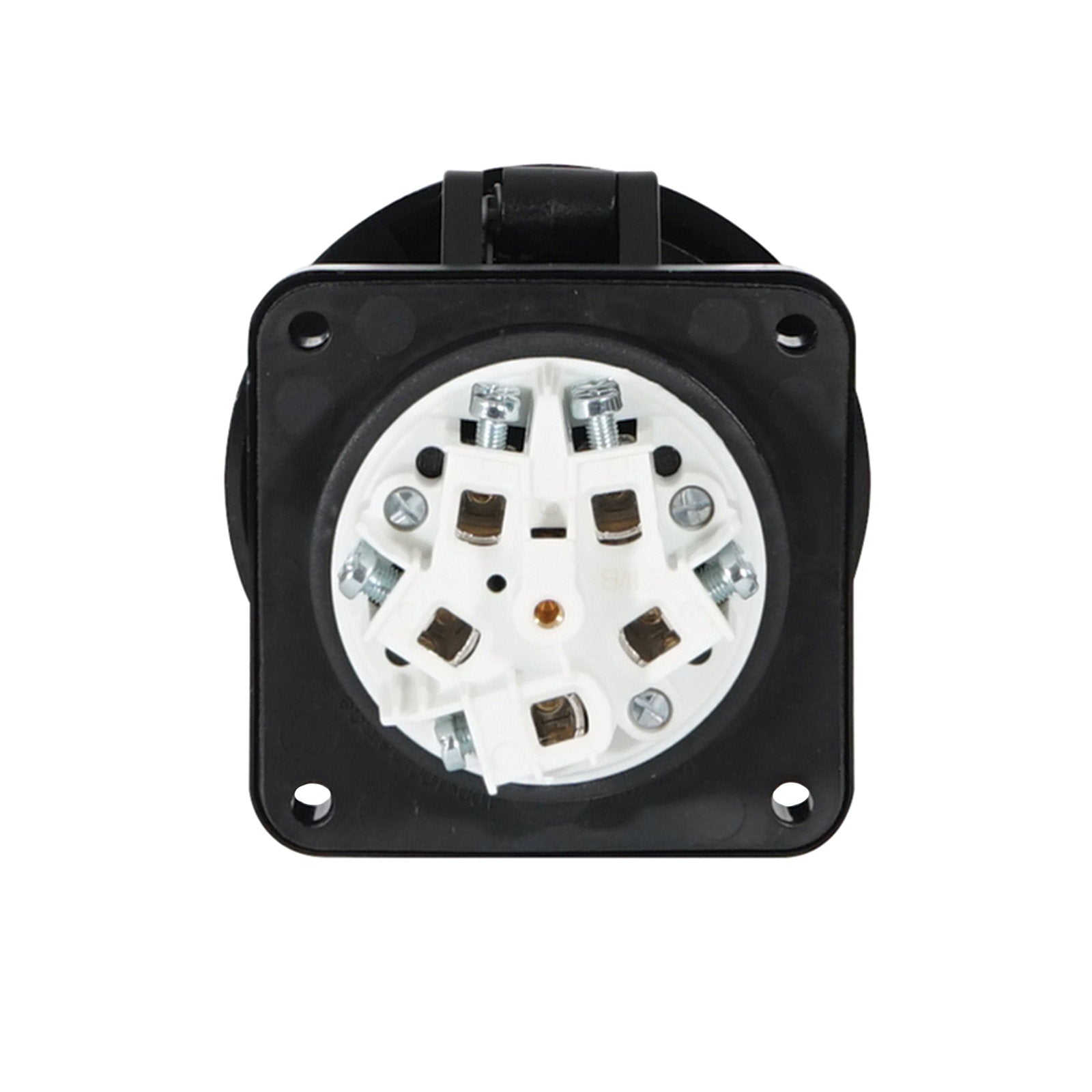 PCE 63A 415V 3P+N+E Panel Socket Black (3355-6xs) - Main View