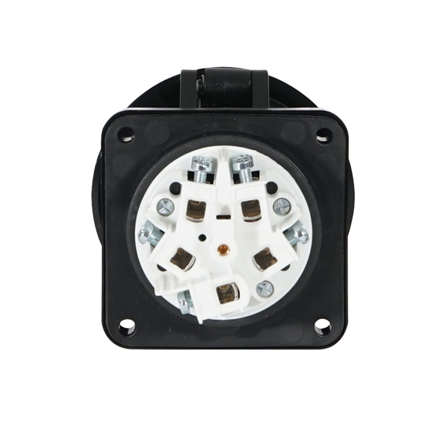 PCE 63A 415V 3P+N+E Panel Socket Black (3355-6xs) - Main View