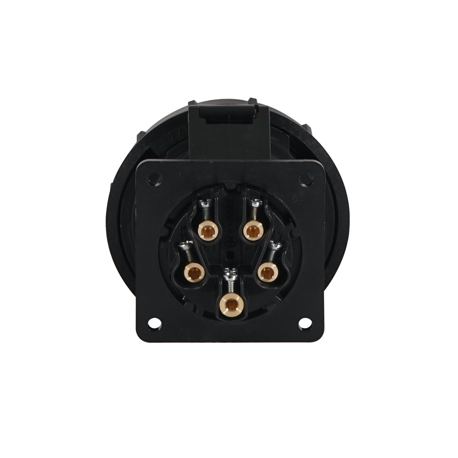 PCE 32A 415V 3P+N+E Panel Socket Black (3252-6x) - Main View
