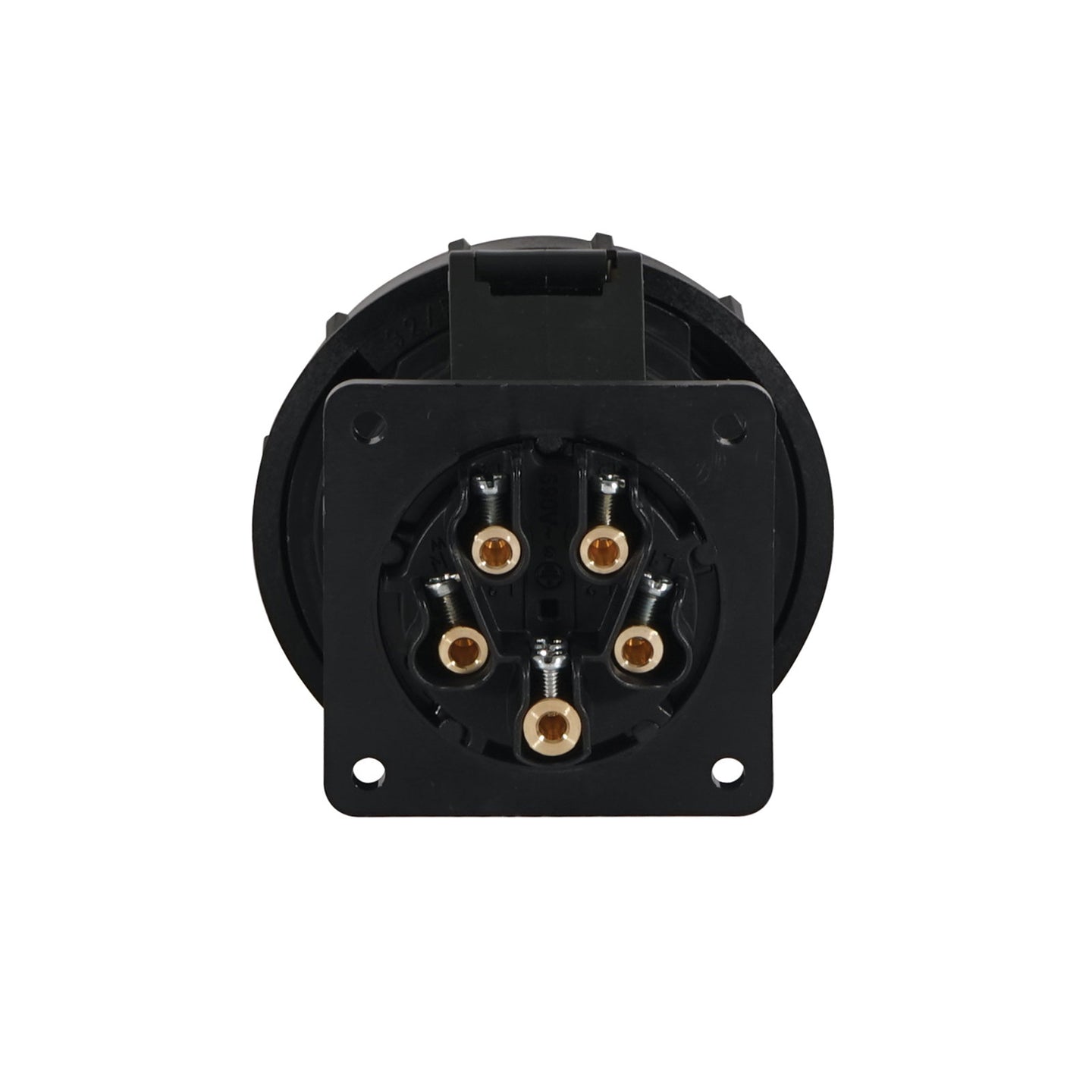 PCE 32A 415V 3P+N+E Panel Socket Black (3252-6x) - Main View