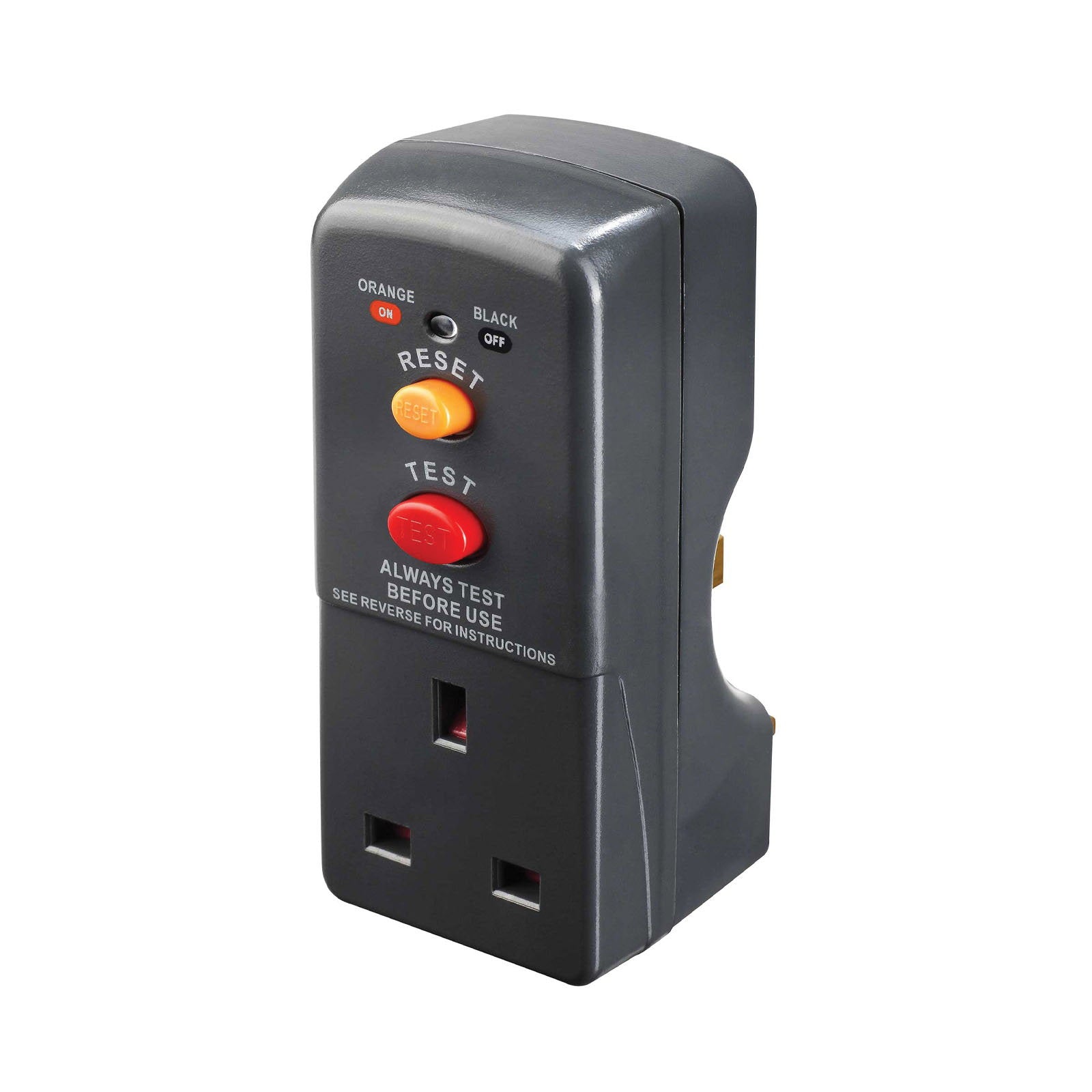 Masterplug Plug In RCD 30mA Adaptor (ARCDKG) - Back Panel and Connections