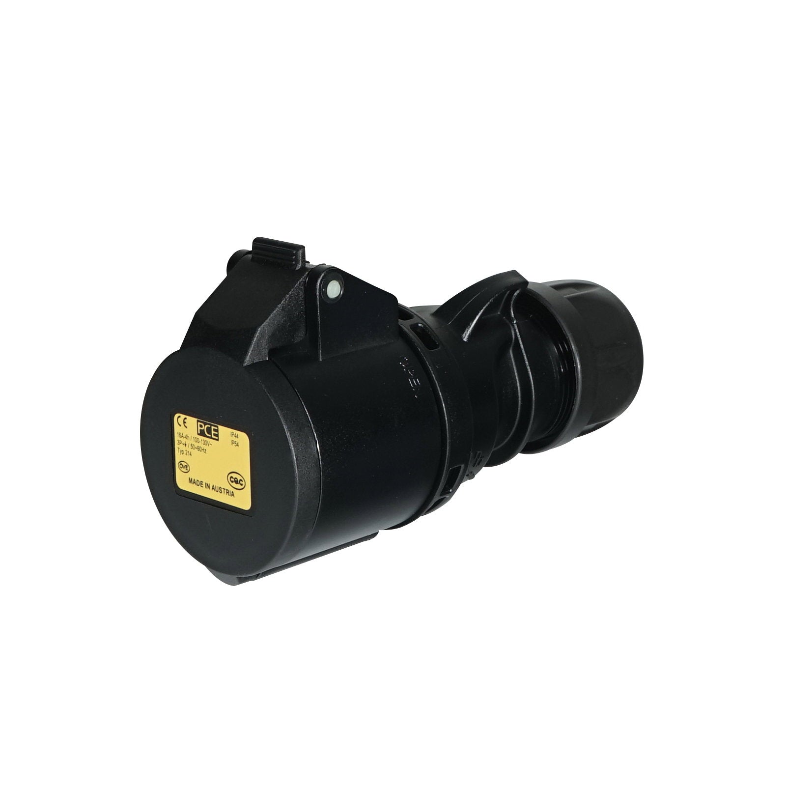PCE 16A 110V 3P+E Socket Black (214-4x) - Main View