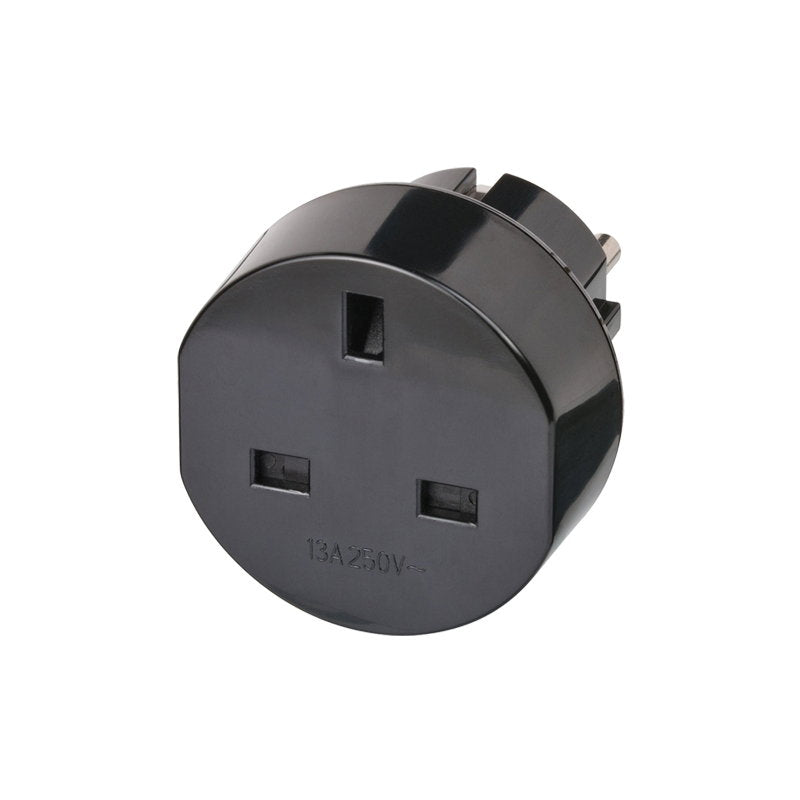 LEDJ Black Euro Plug Adaptor - Main View