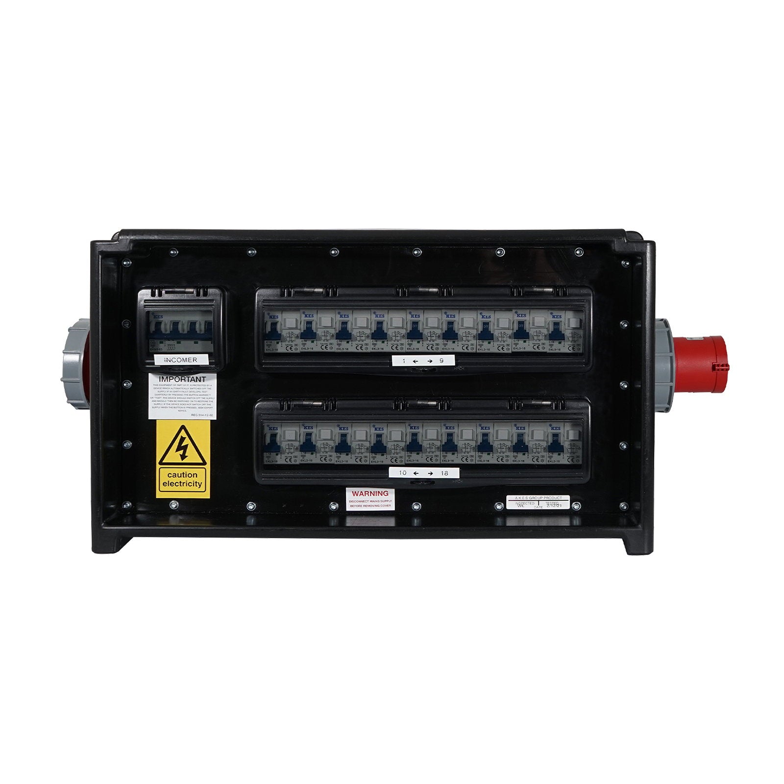 Elumen8 MERZ Distribution Box 63A 3PH In/Thru to 16A RCBO - Alternate View 1