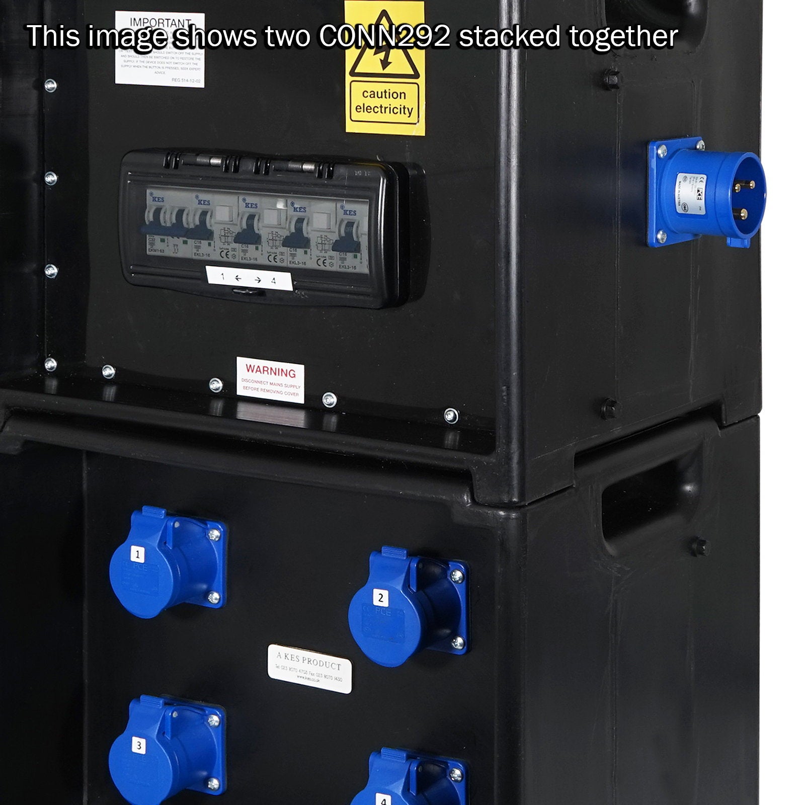 Elumen8 MERZ Distribution Box 32A to 16A RCBO - Back Panel and Connections