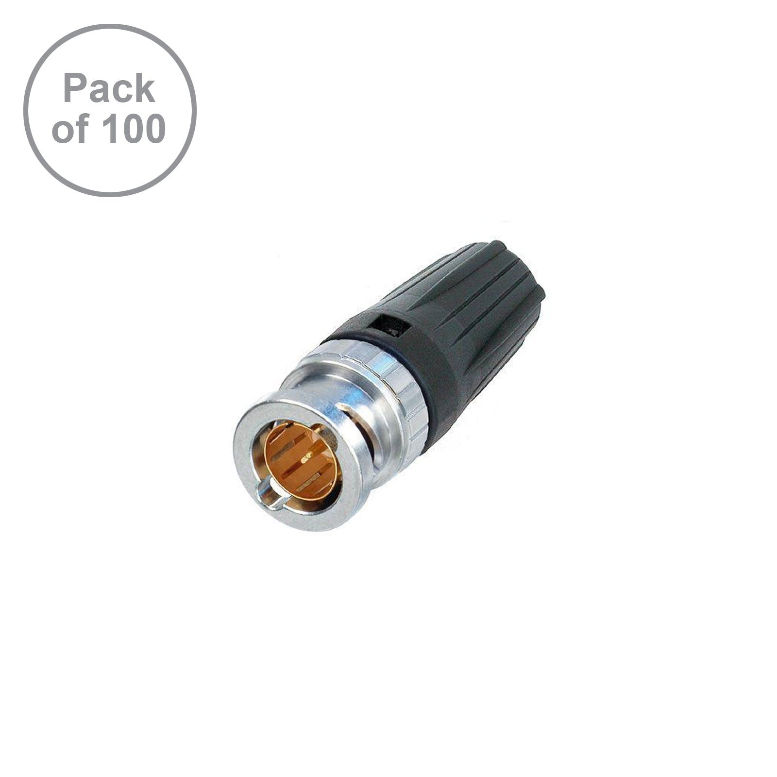 Neutrik BNC Connector rearTWIST Pack of 100 (NBNC75BLP7-D) - Alternate View 1