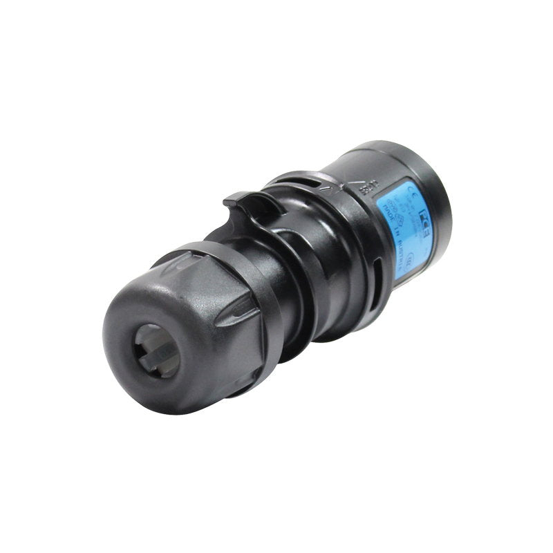 PCE 16A 230V 2P+E Black Plug (013-6X) - Main View