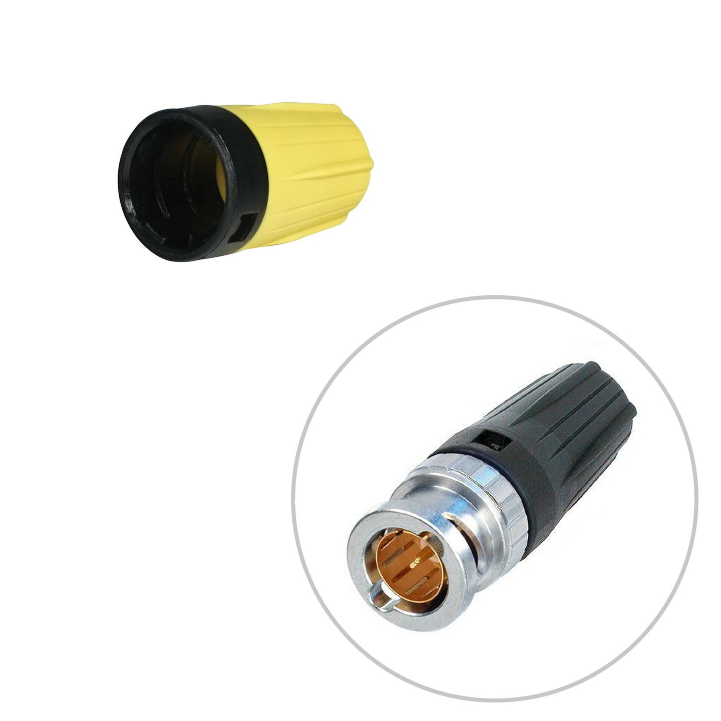 Neutrik Yellow rearTWIST Coloured BNC Boot (BST-BNC-4) - Alternate View 1