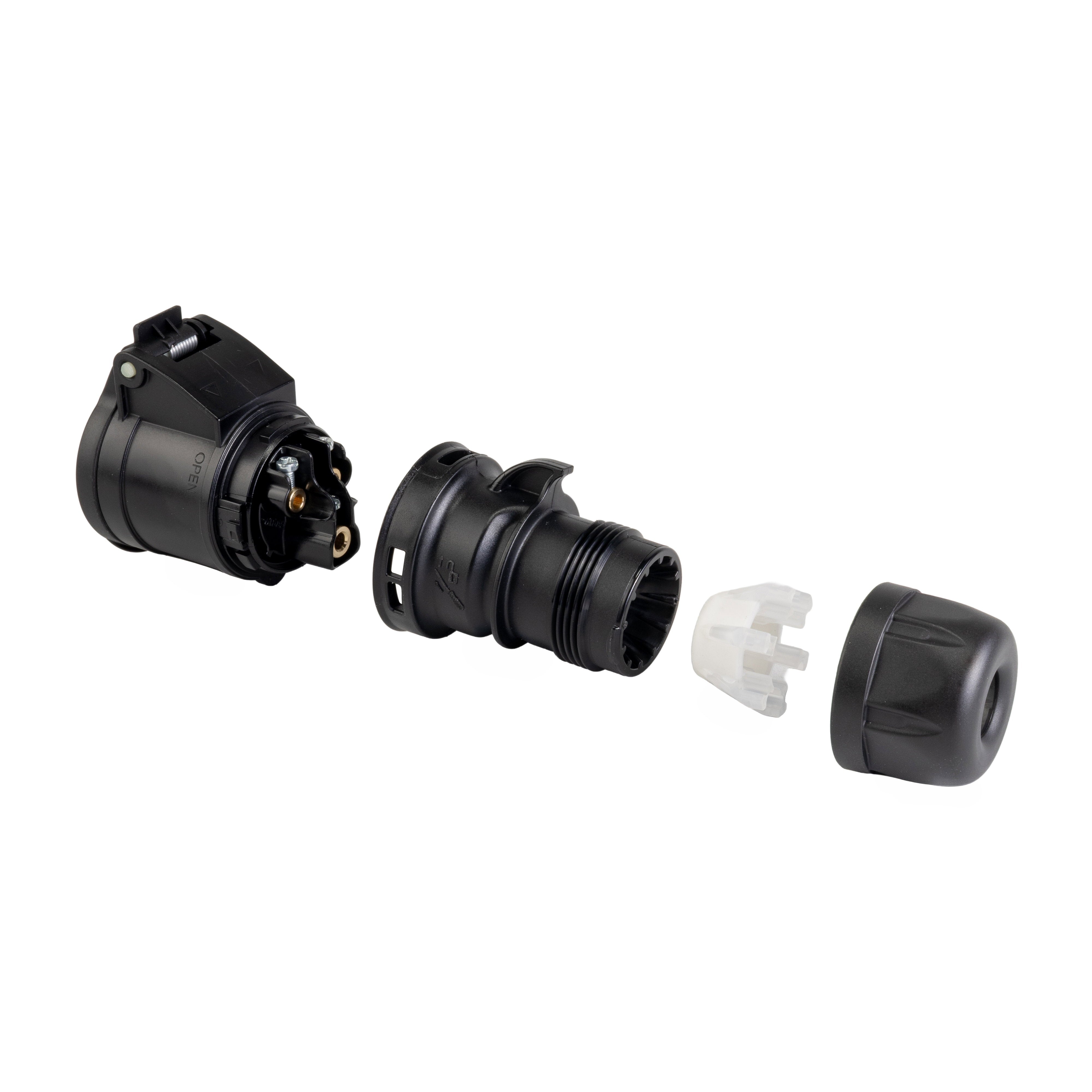 PCE 16A 230V 2P+E Black Socket (213-6X) - Main View