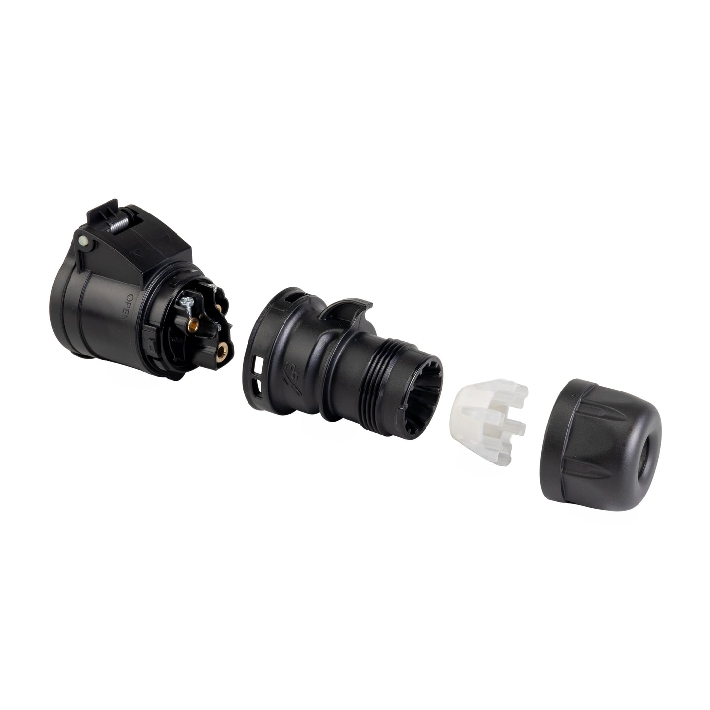 PCE 16A 230V 2P+E Black Socket (213-6X) - Main View