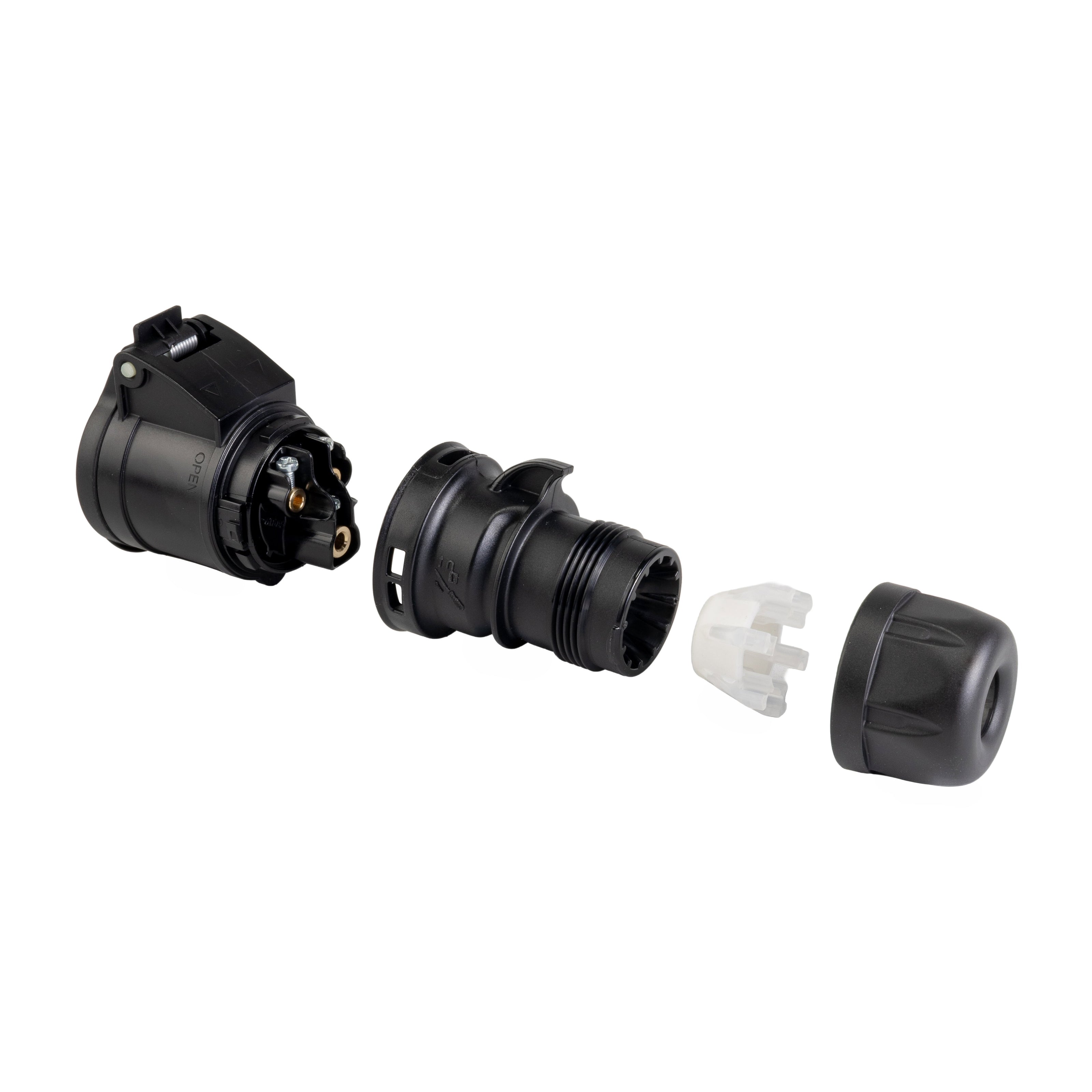 PCE 16A 230V 2P+E Black Socket (213-6X) - Main View