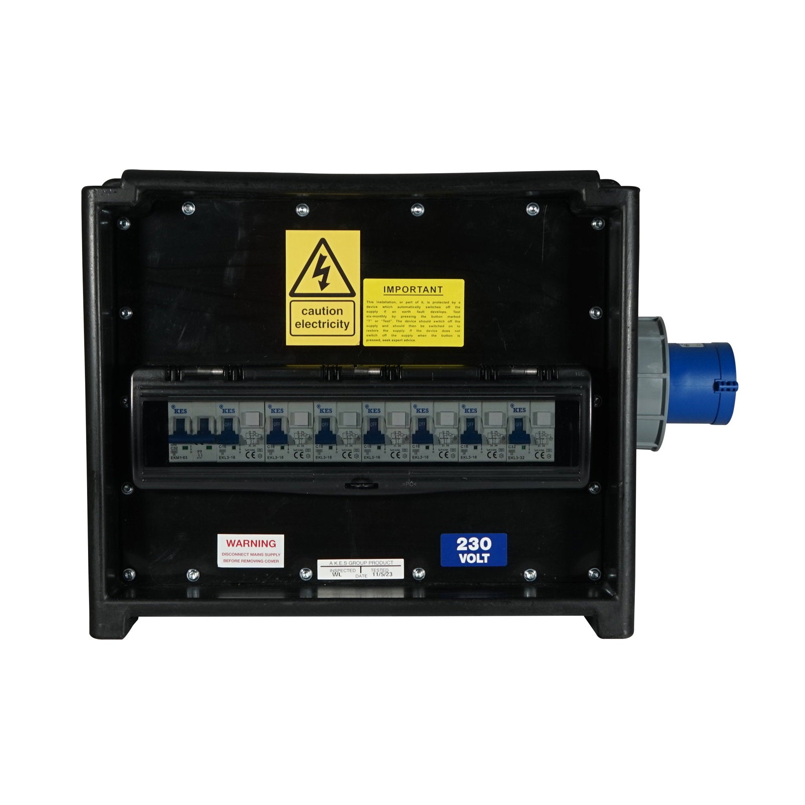 Elumen8 MERZ Distribution Box 63A to 32A/16A RCBO - Back Panel and Connections