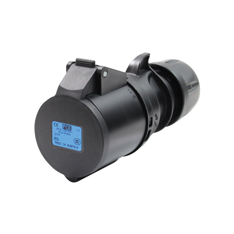PCE 32A 230V 2P+E Black Socket (223-6X) - Alternate View 1
