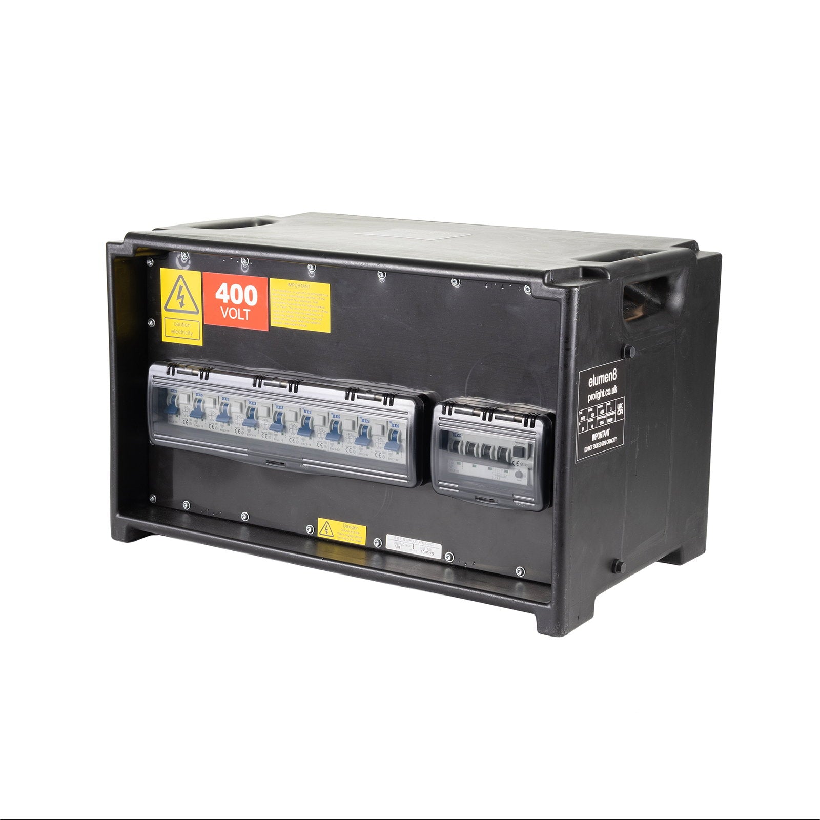 Elumen8 MERZ Distribution Box 32A 3PH to 32A/16A RCBO - Back Panel and Connections