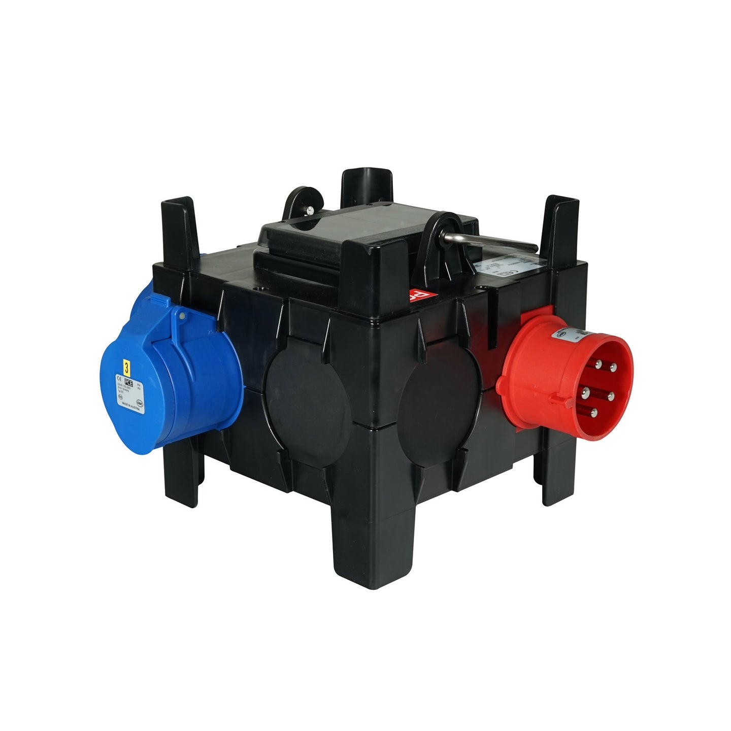 PCE IMST Distribution Box 32A 415V In 3 x 32A 240V Out (9030657) - Back Panel and Connections