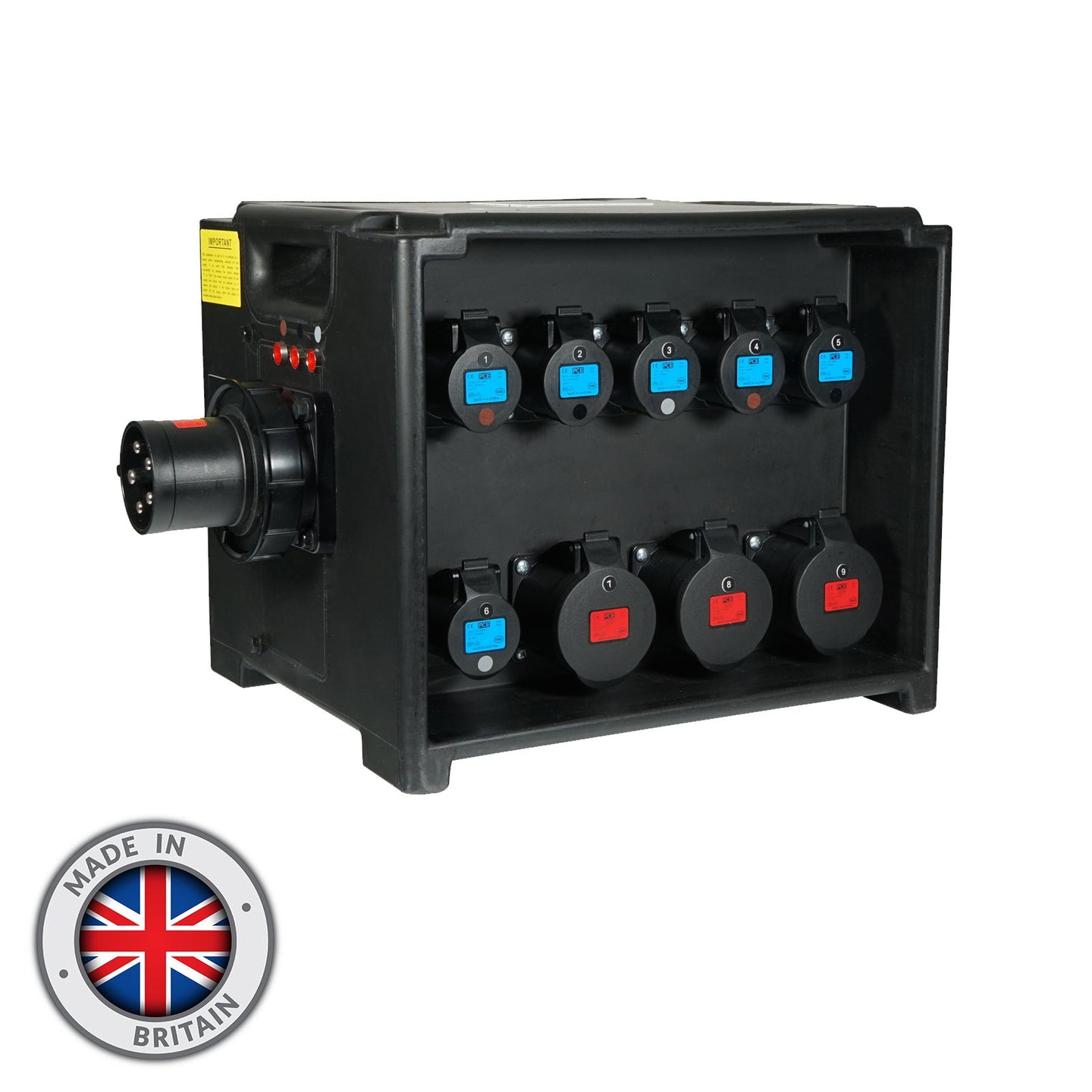 Elumen8 MERZ Distribution Box 63A 3PH to 32A/16A RCBO (Midnight Black) - Main View