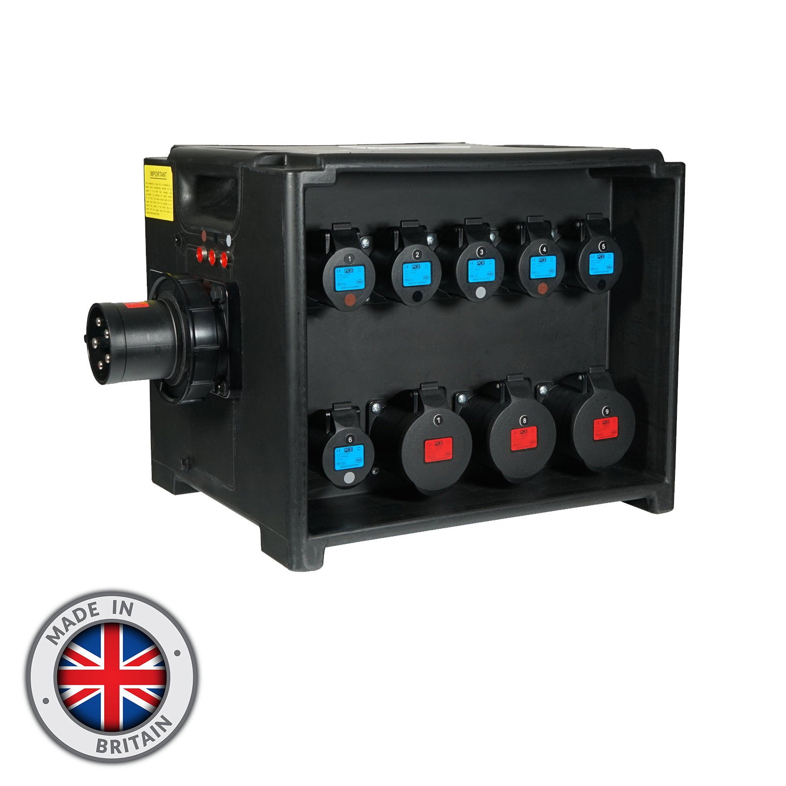 Elumen8 MERZ Distribution Box 63A 3PH to 32A/16A RCBO (Midnight Black) - Main View