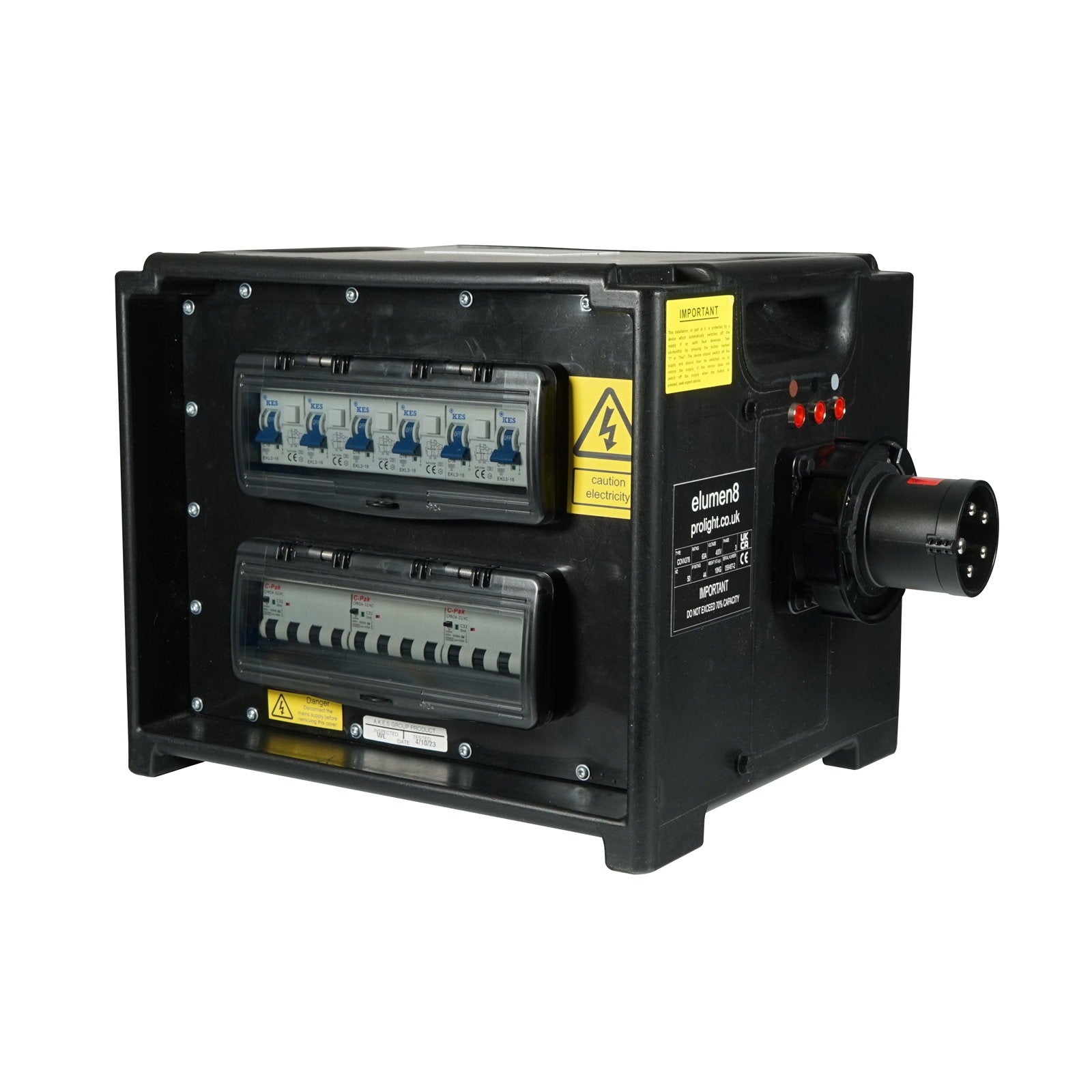 Elumen8 MERZ Distribution Box 63A 3PH to 32A/16A RCBO (Midnight Black) - Alternate View 3