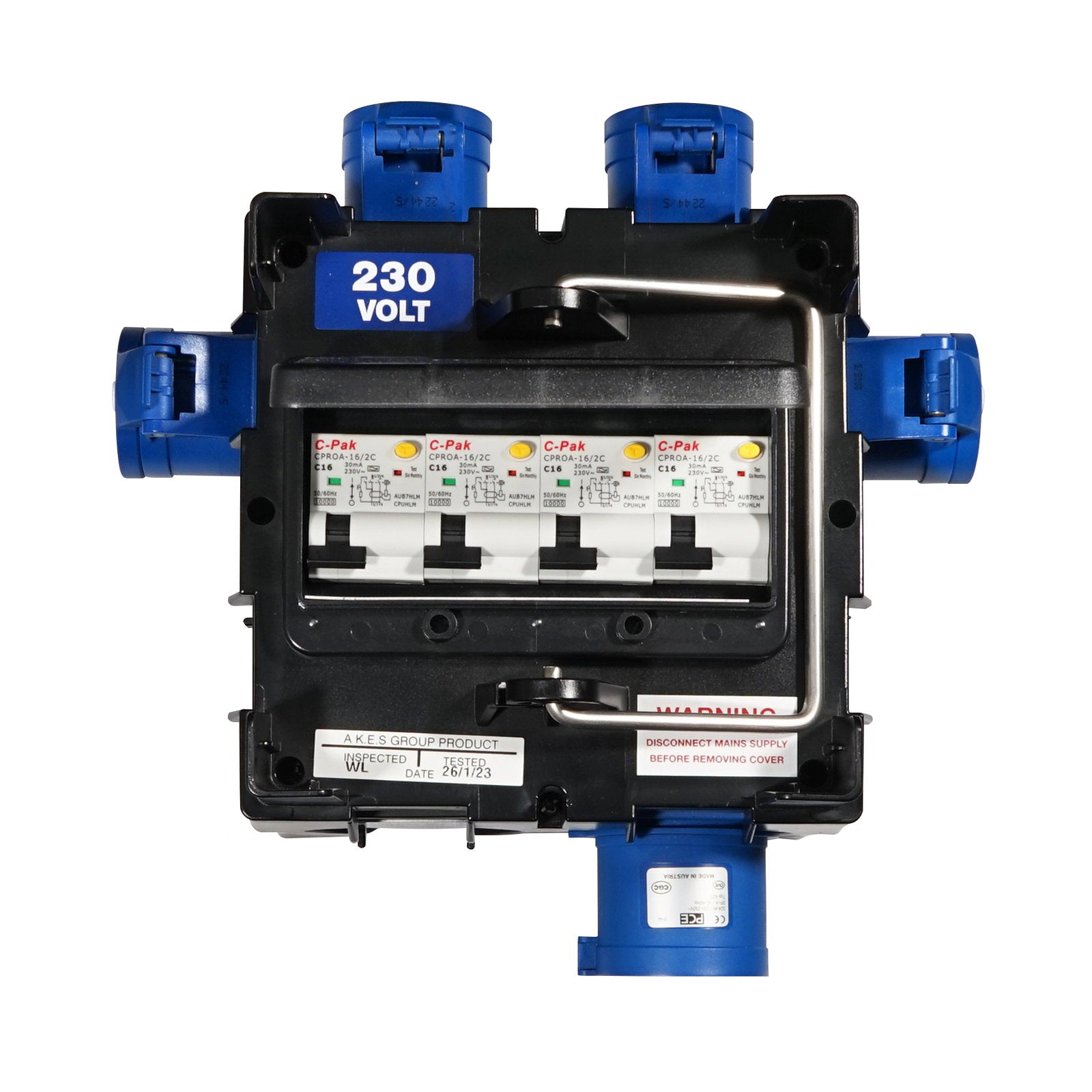 Elumen8 IMST Distribution Box 32A 240V In 4 x 16A 240V Out 2P RCBO - Back Panel and Connections