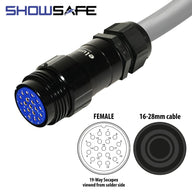 Elumen8 Socapex 19-Pin Line Female Socket 16-28mm Numbered - Main View
