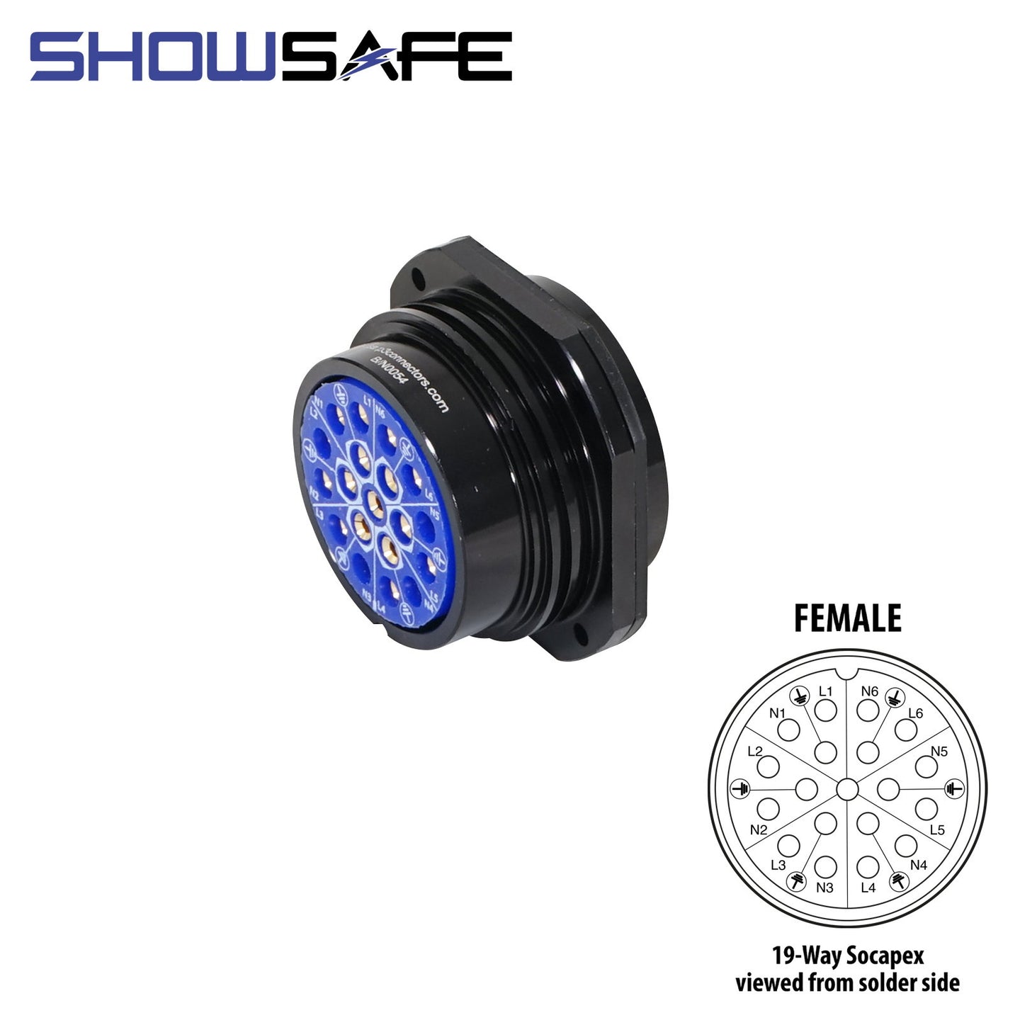 Elumen8 Socapex 19-Pin Panel Female Socket - Alternate View 1