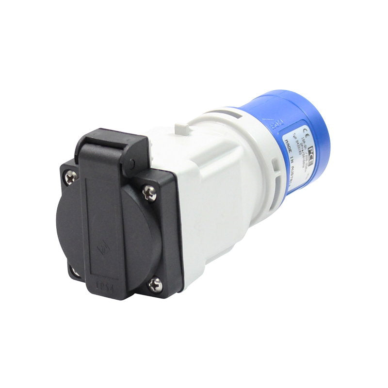 PCE 16A 230V 2P+E Plug to 13A Socket Adaptor(9433103) - Main View