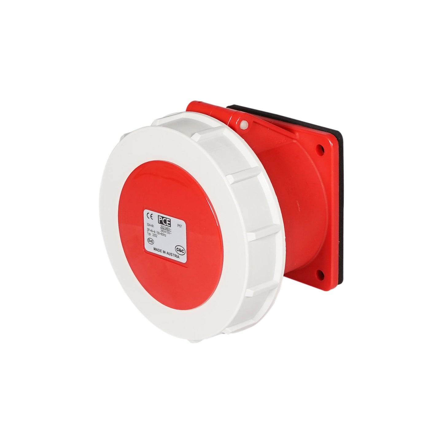 PCE 32A 415V IP67 3P+N+E Panel Socket (3252-6) - Main View