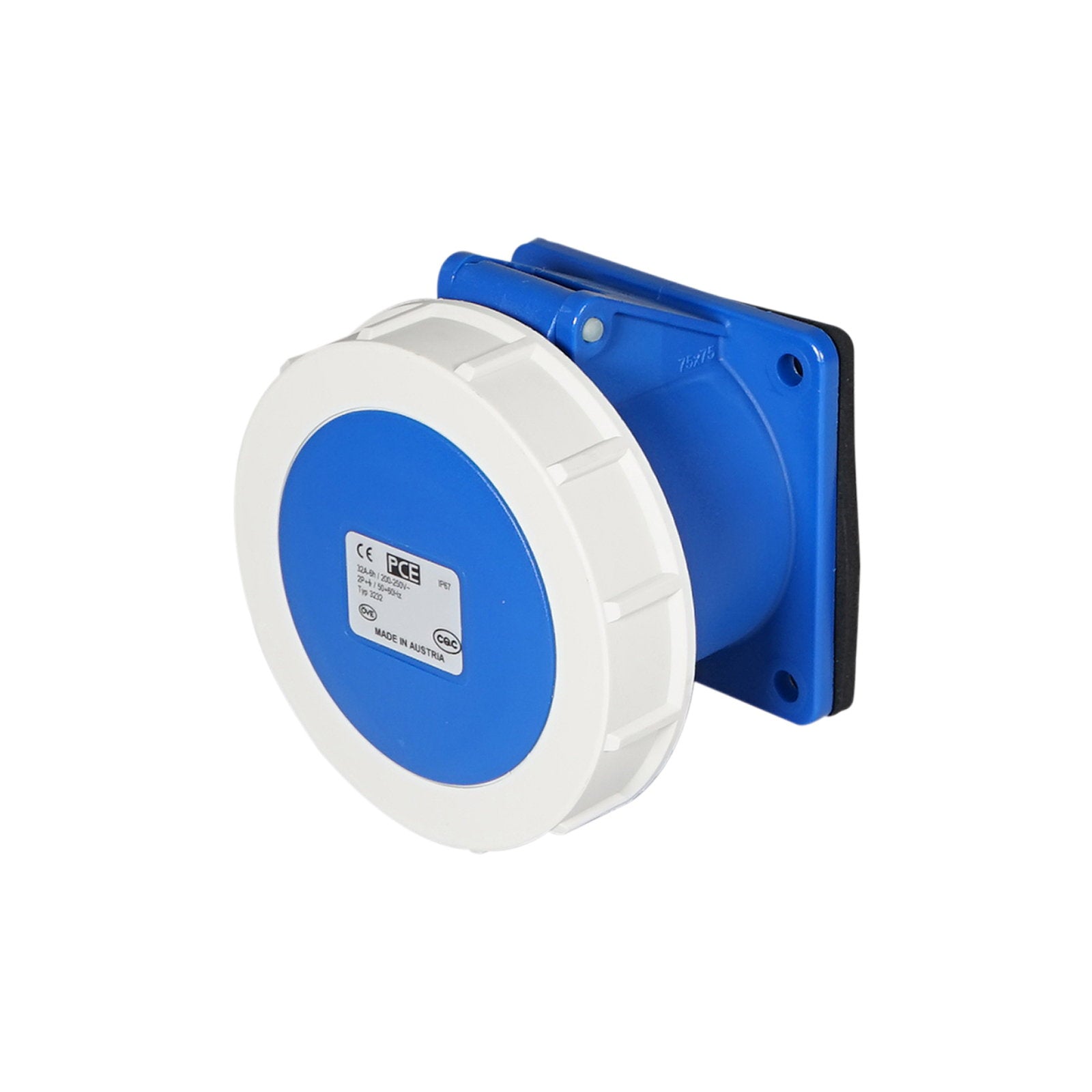 PCE 32A 230V IP67 2P+E Panel Socket (3232-6) - Main View