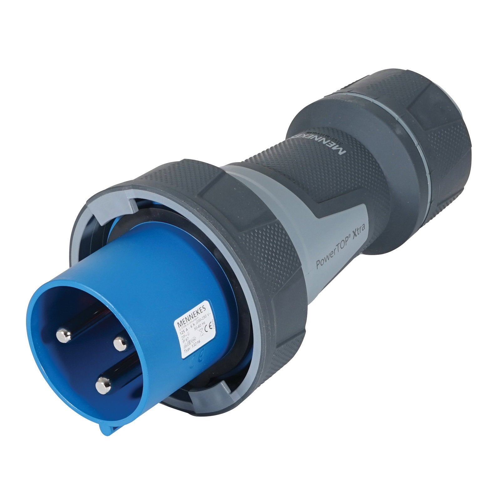 Mennekes 125A 230V 2P+E IP67 PowerTOP Xtra Plug (13216) - Main View