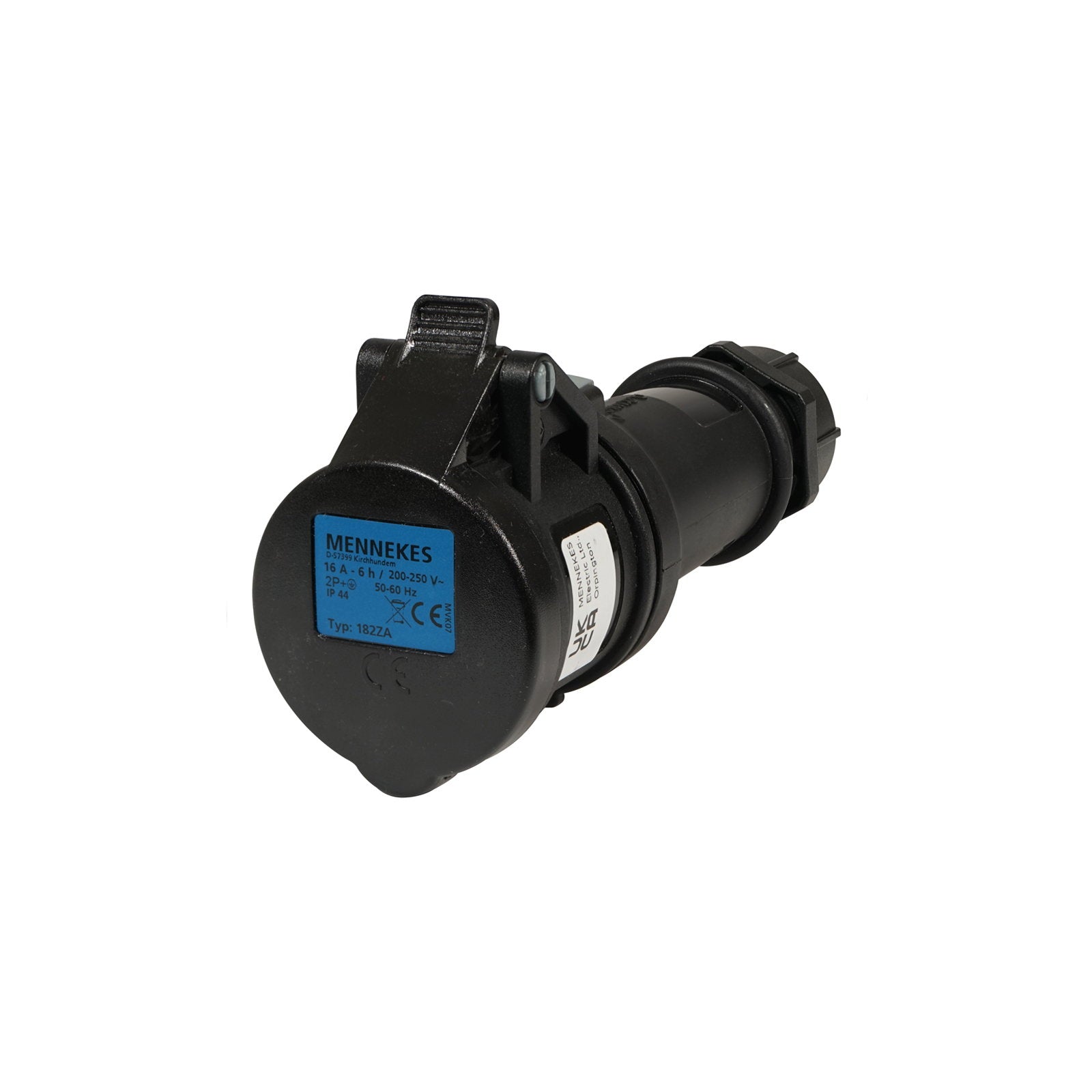 Mennekes 16A 230V 2P+E IP44 ProTOP Socket Black (182ZA) - Alternate View 1