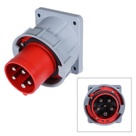 PCE 63A 415V 3P+N+E Angled Panel Inlet (735-6) - Back Panel and Connections