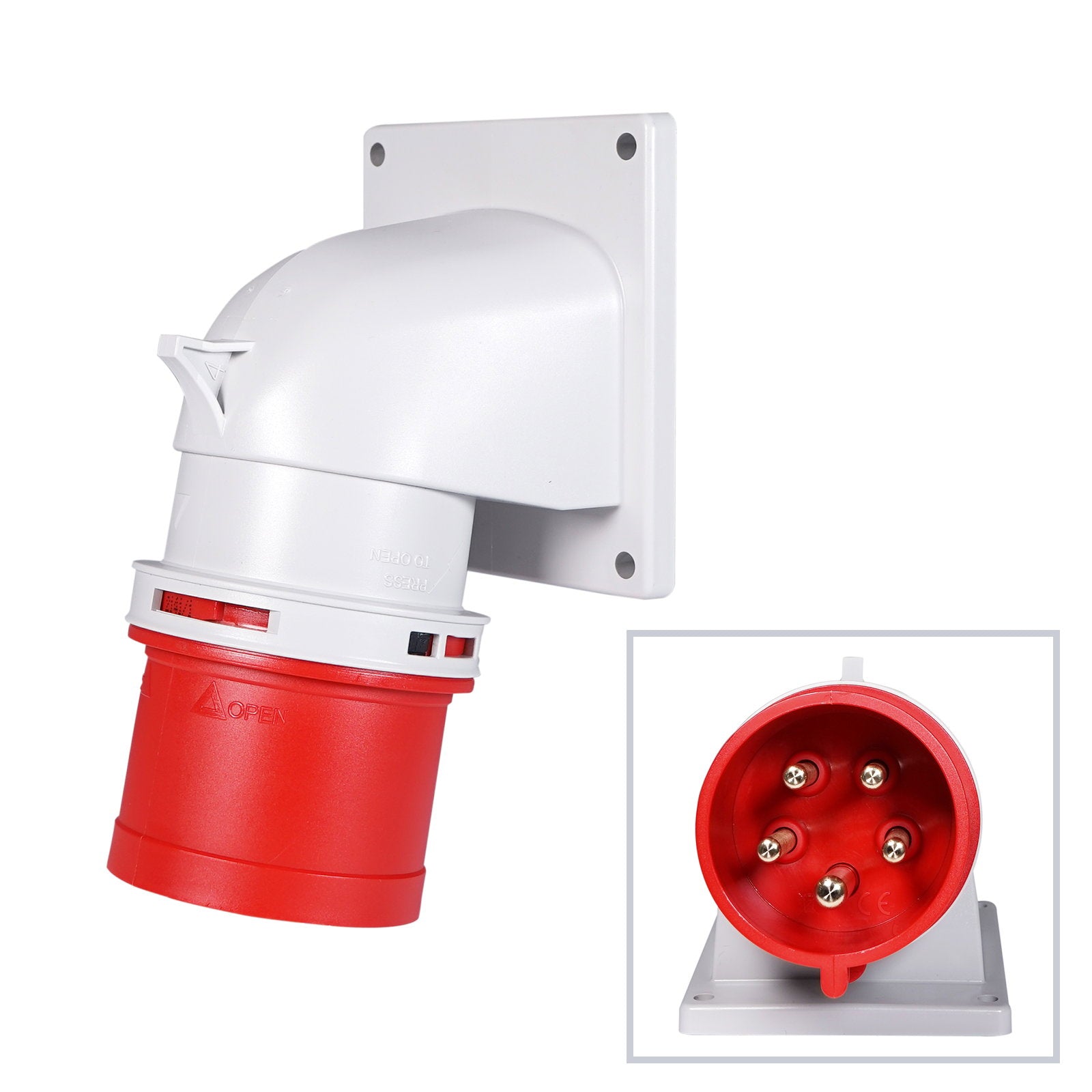 PCE 32A 415V 3P+N+E Angled Appliance Inlet (77725-6) - Alternate View 4