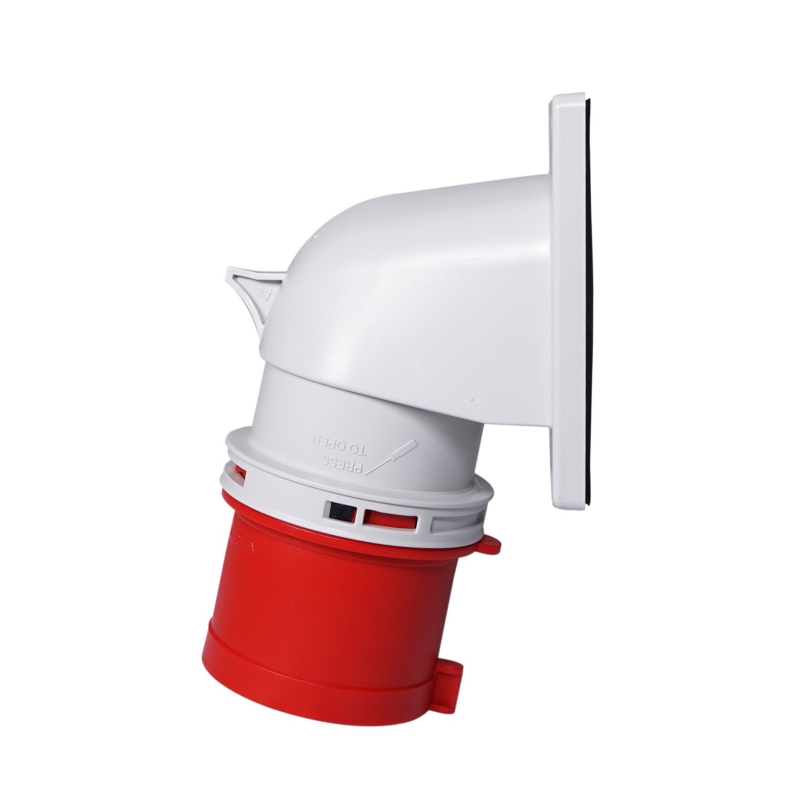 PCE 32A 415V 3P+N+E Angled Appliance Inlet (77725-6) - Back Panel and Connections