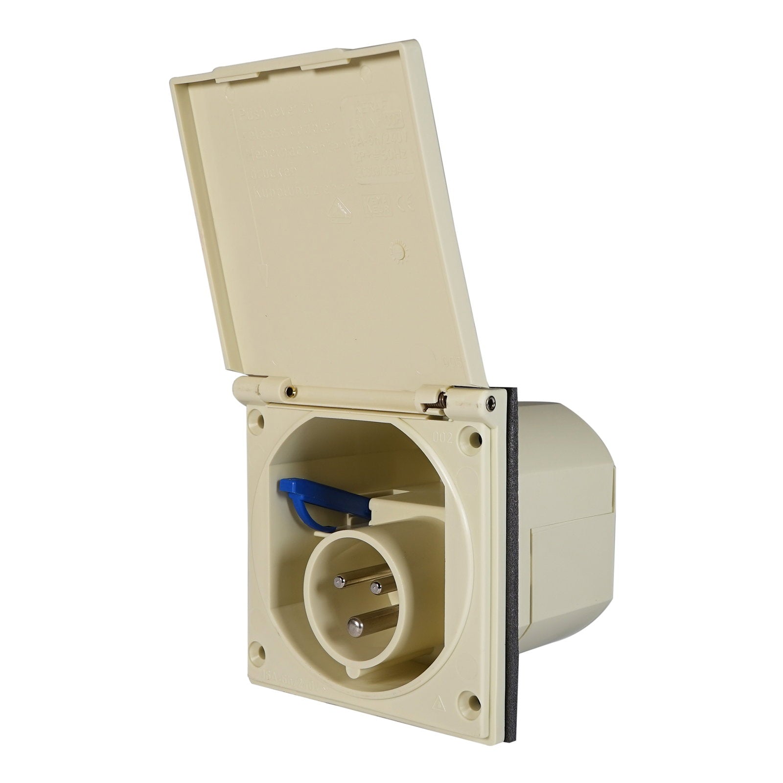 PCE 16A 230V 2P+E Caravan Panel Inlet (0137-6) - Back Panel and Connections