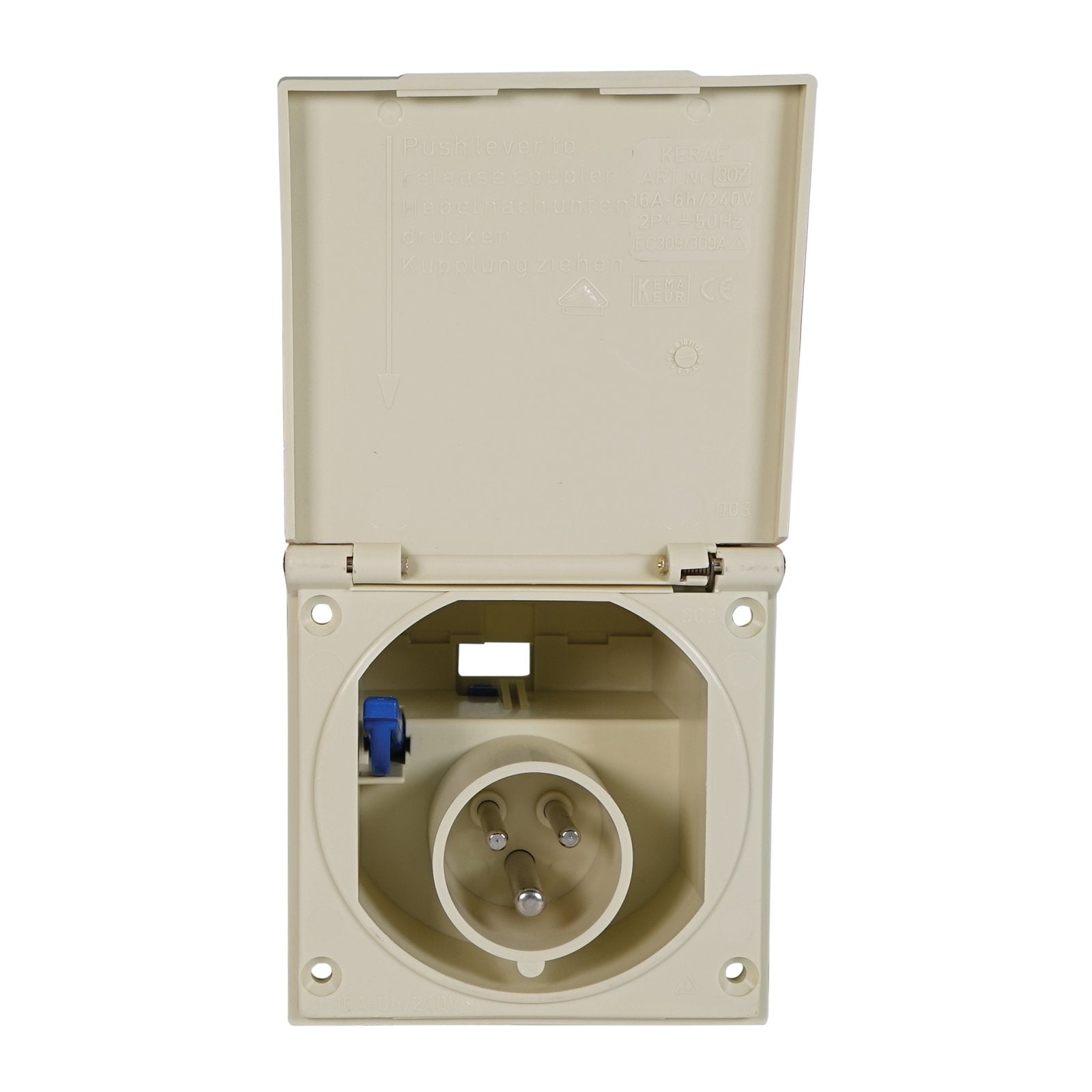PCE 16A 230V 2P+E Caravan Panel Inlet (0137-6) - Main View
