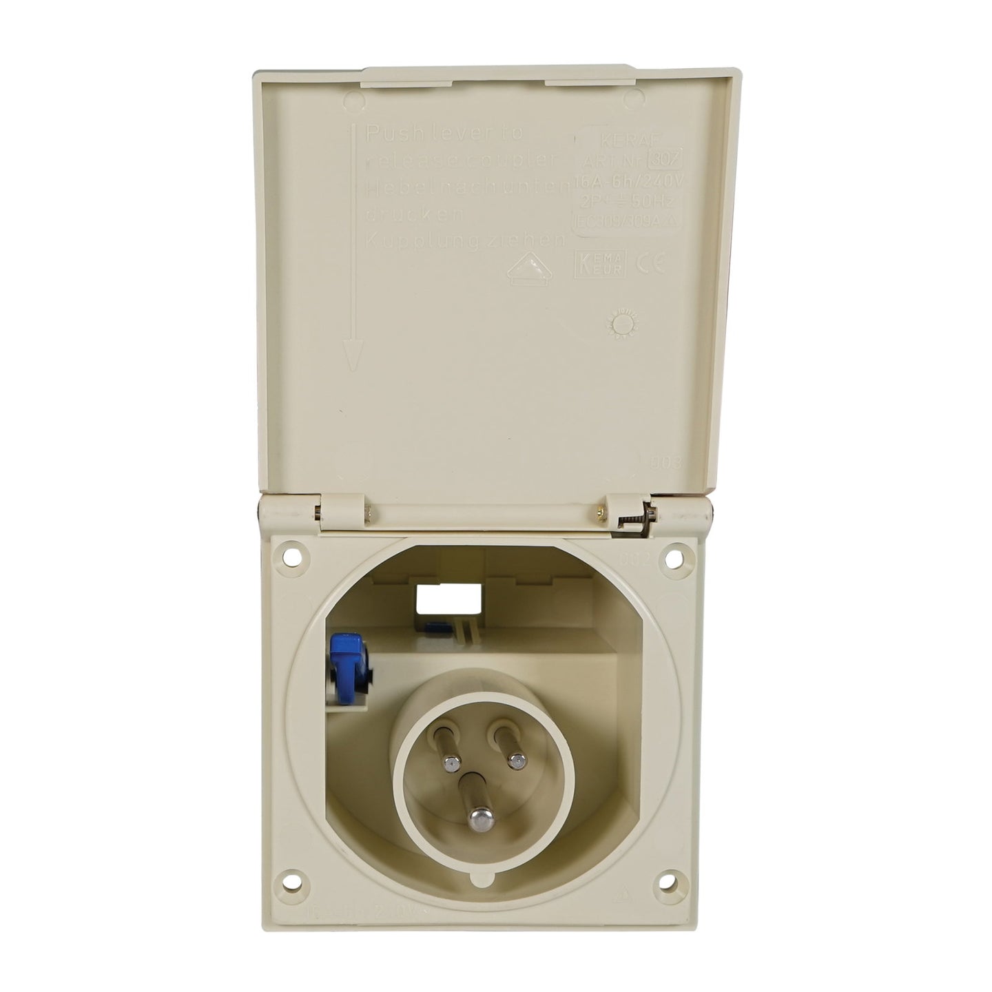 PCE 16A 230V 2P+E Caravan Panel Inlet (0137-6) - Main View