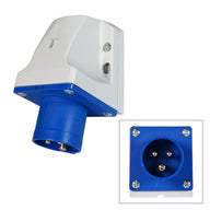 PCE 16A 230V 2P+E Wall Mount Angled Inlet (513-6) - Main View