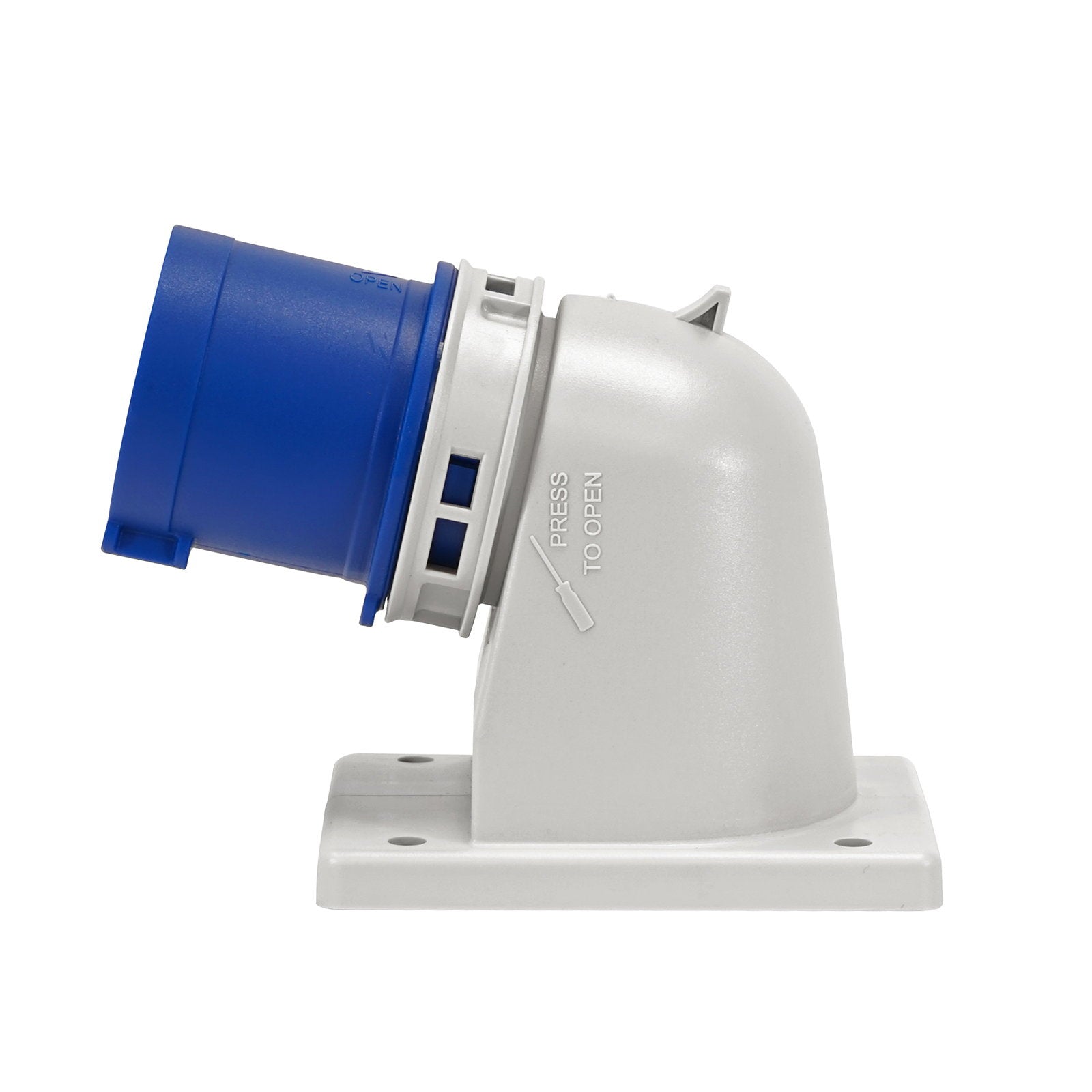 PCE 16A 230V 2P+E Flanged Angled Inlet (77713-6) - Alternate View 3