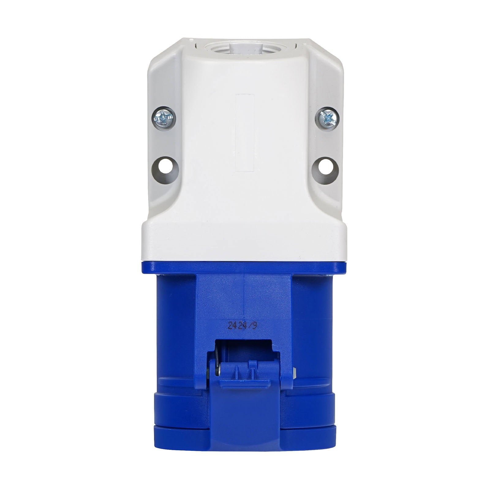 PCE 32A 230V 2P+E Wall Mount Angled Socket (123-6K) - Alternate View 3