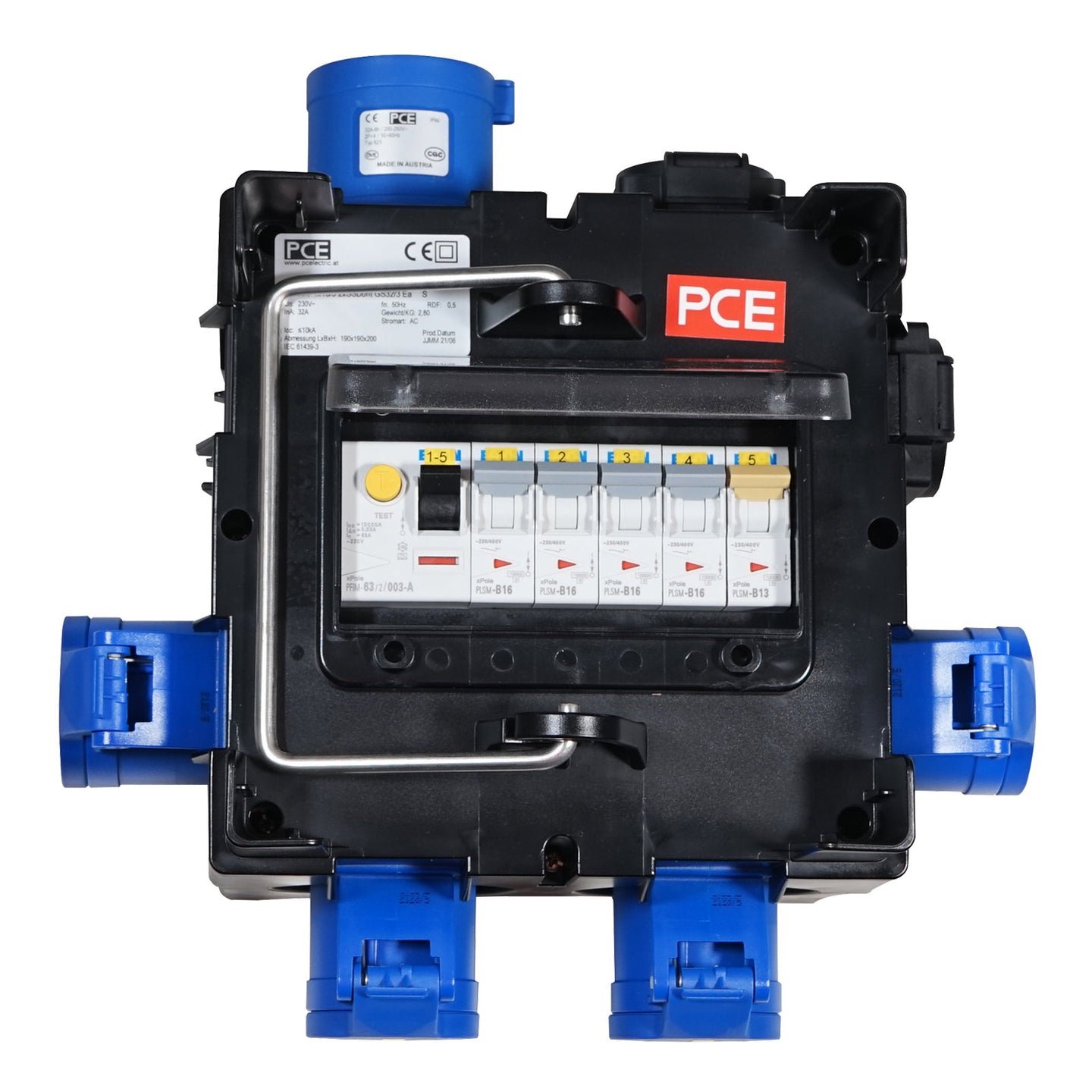 PCE IMST Distribution Box 32A 240V In 4 x 16A + 2 x 13A (9030490) - Alternate View 1