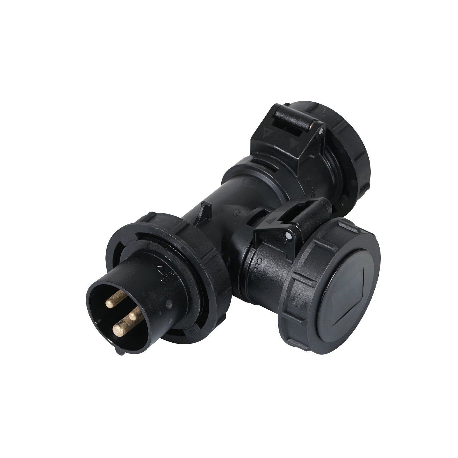 PCE 16A 230V T-Connect - IP67 2 Way 16A Splitter (94326003) - Back Panel and Connections
