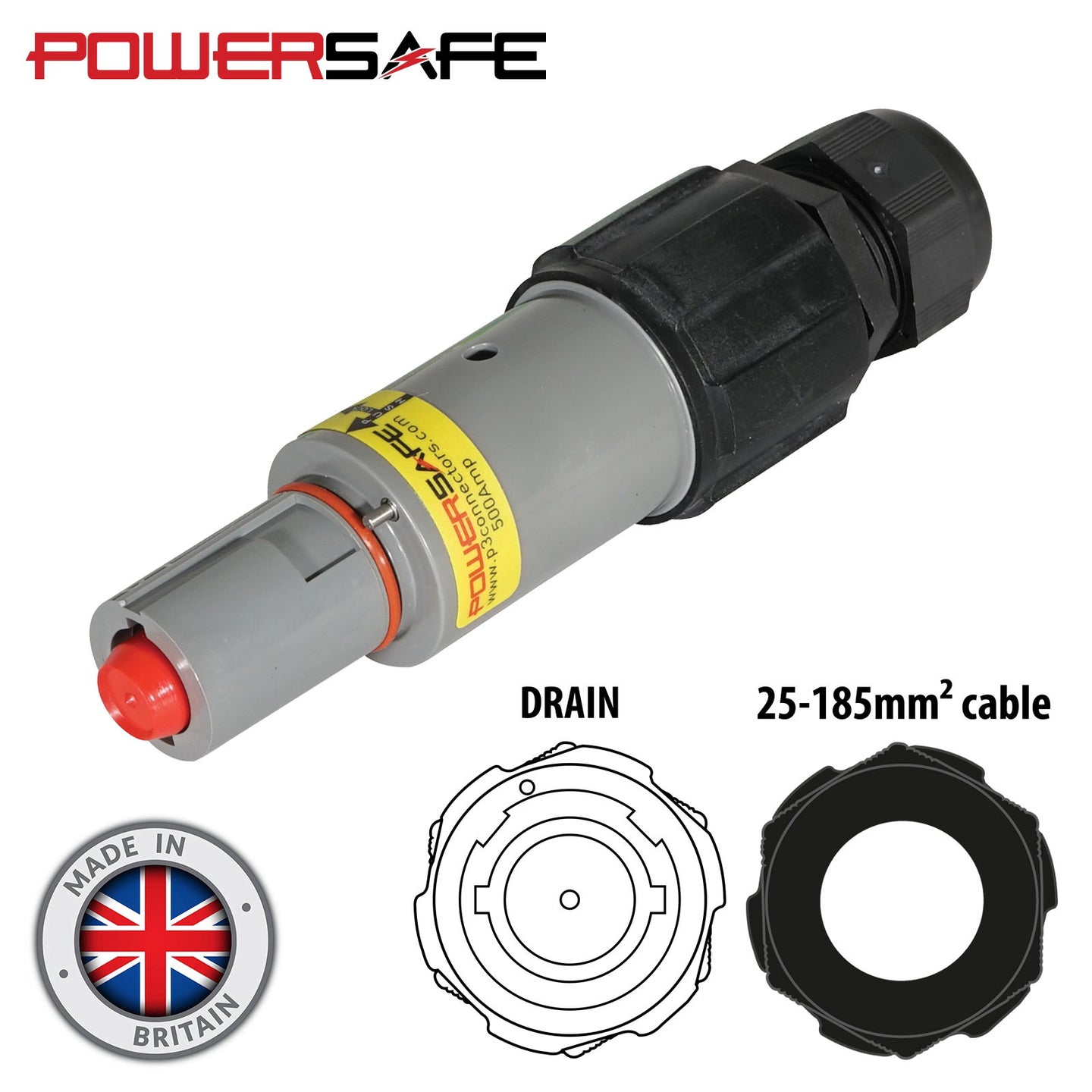 Elumen8 Powersafe 500A Line Drain 120mm2 L3 Grey - Alternate View 1