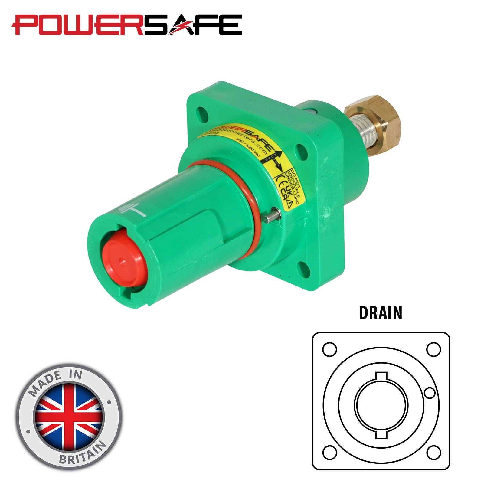 Elumen8 Powersafe 500A Panel Drain T5 Post Earth Green - Alternate View 1