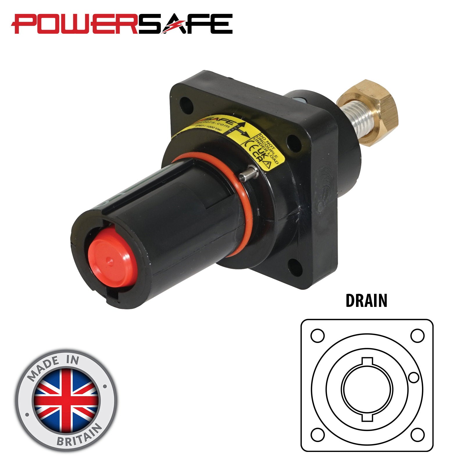 Elumen8 Powersafe 500A Panel Drain T5 Post L2 Black - Back Panel and Connections
